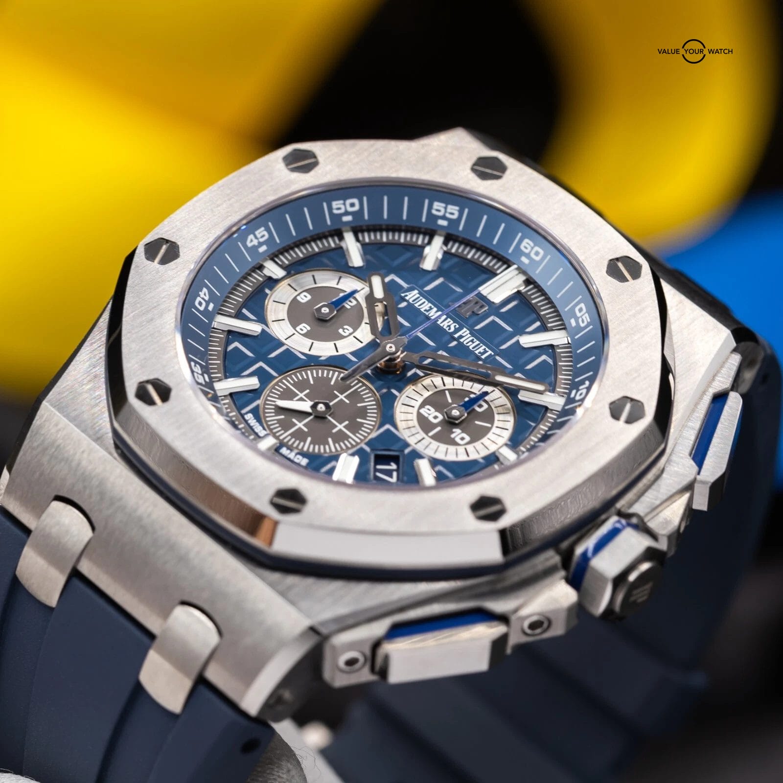 Audemars Piguet Royal Oak Offshore Chronograph Blue Dial 42mm 26480TI Full Set - Image 9