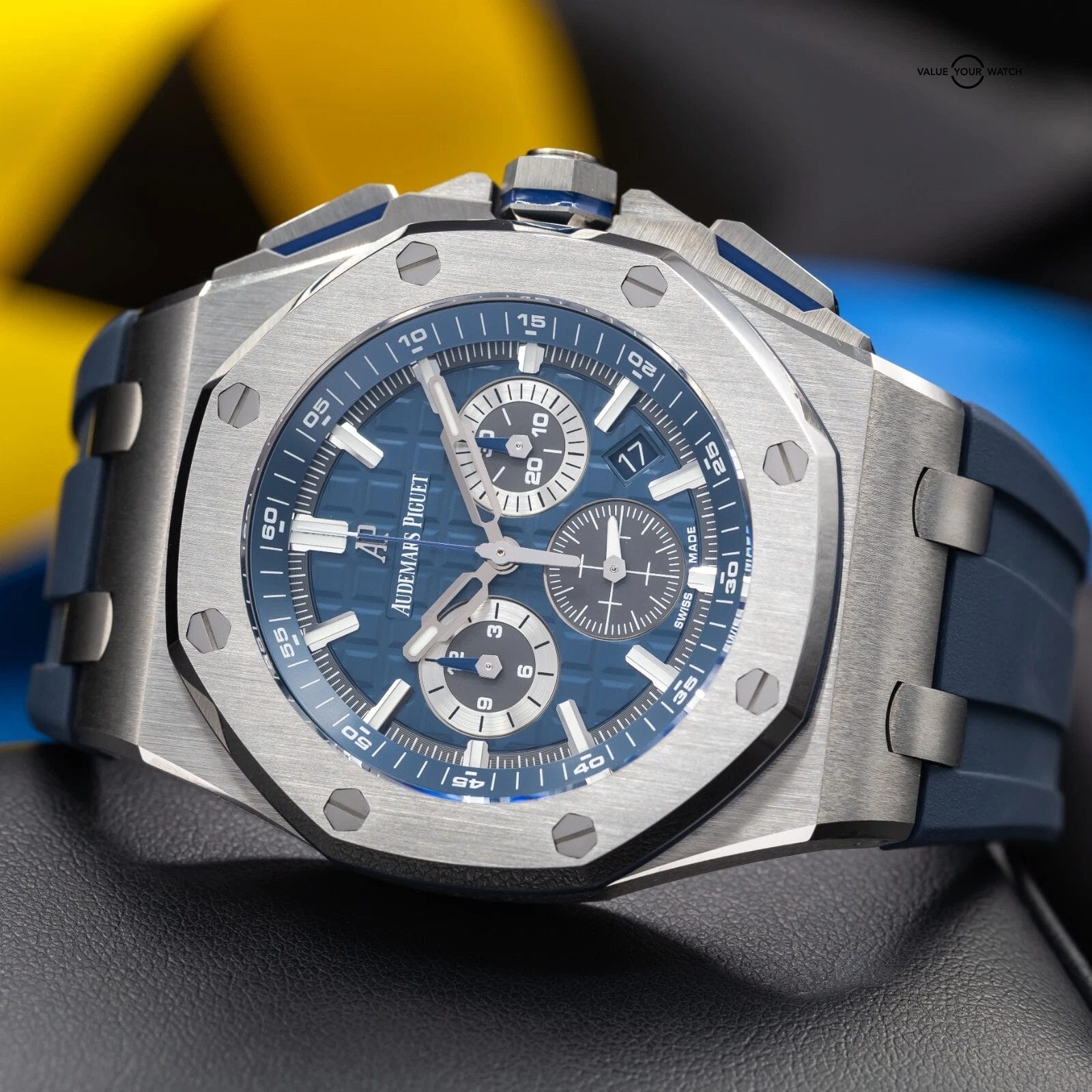 Audemars Piguet Royal Oak Offshore Chronograph Blue Dial 42mm 26480TI Full Set - Image 12