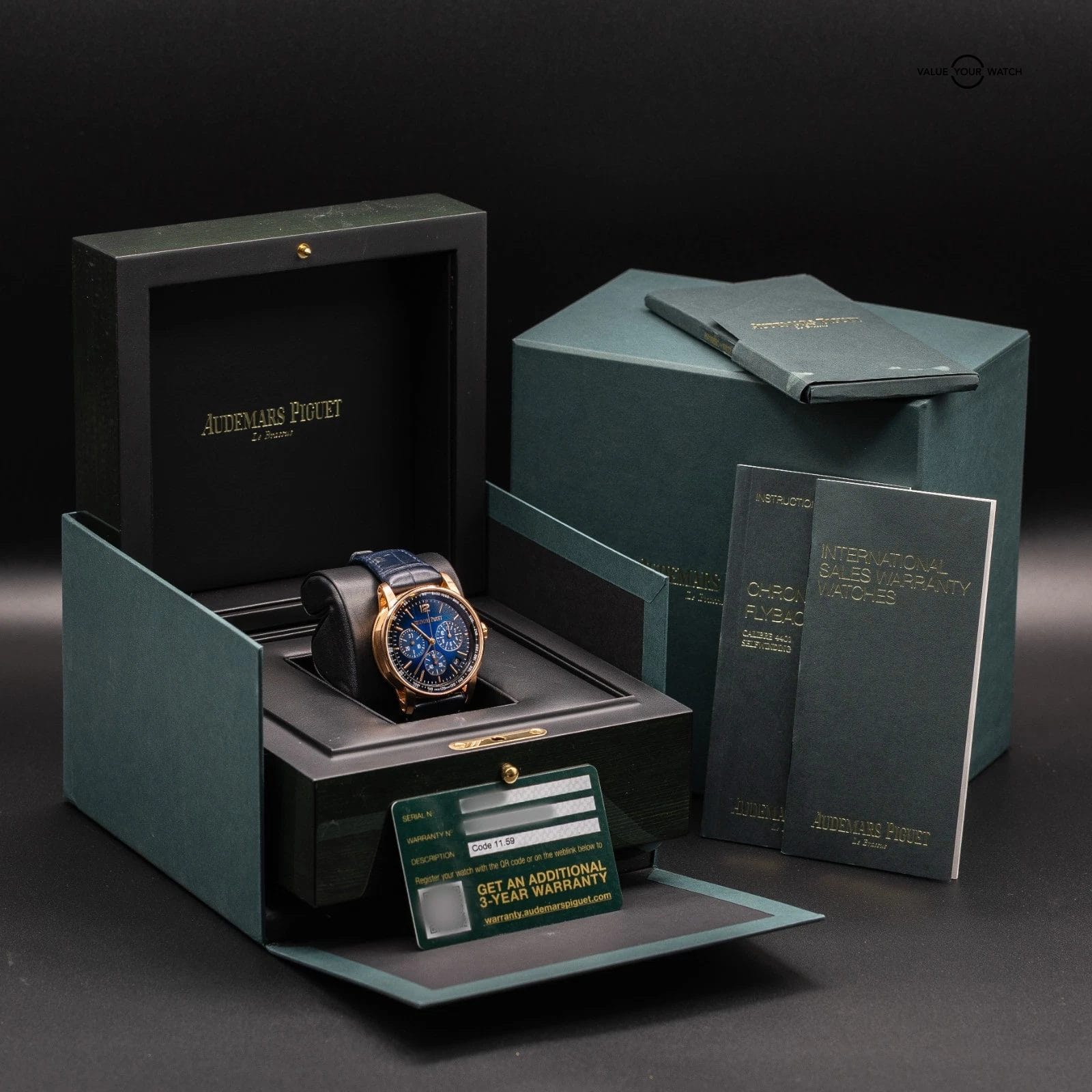Audemars Piguet Code 11.59 Rose Gold Chronograph Blue Dial Men's Watch 26390OR - Image 2