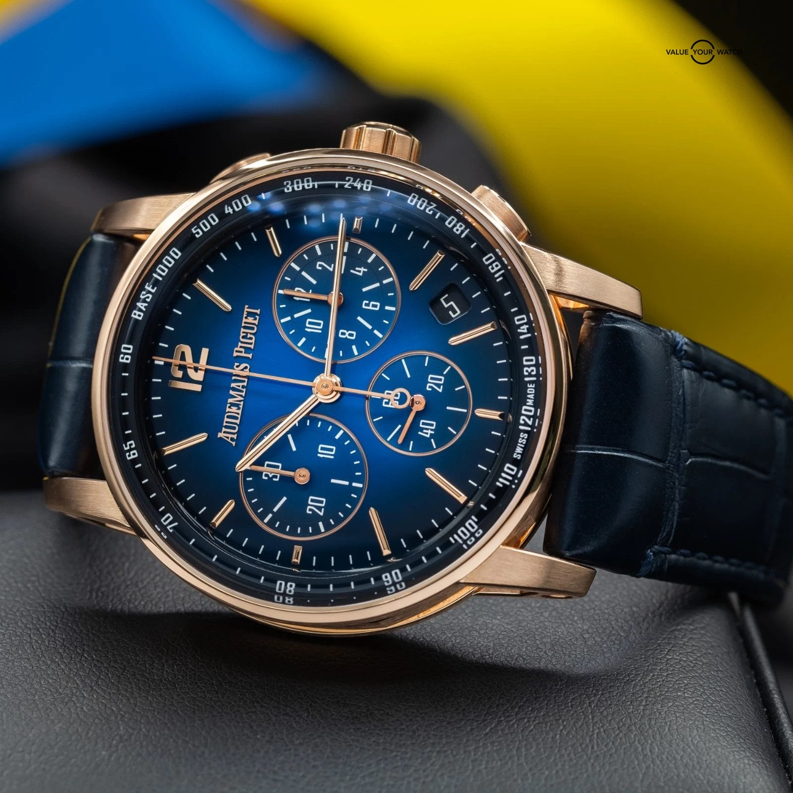 Audemars Piguet Code 11.59 Rose Gold Chronograph Blue Dial Men's Watch 26390OR - Image 11