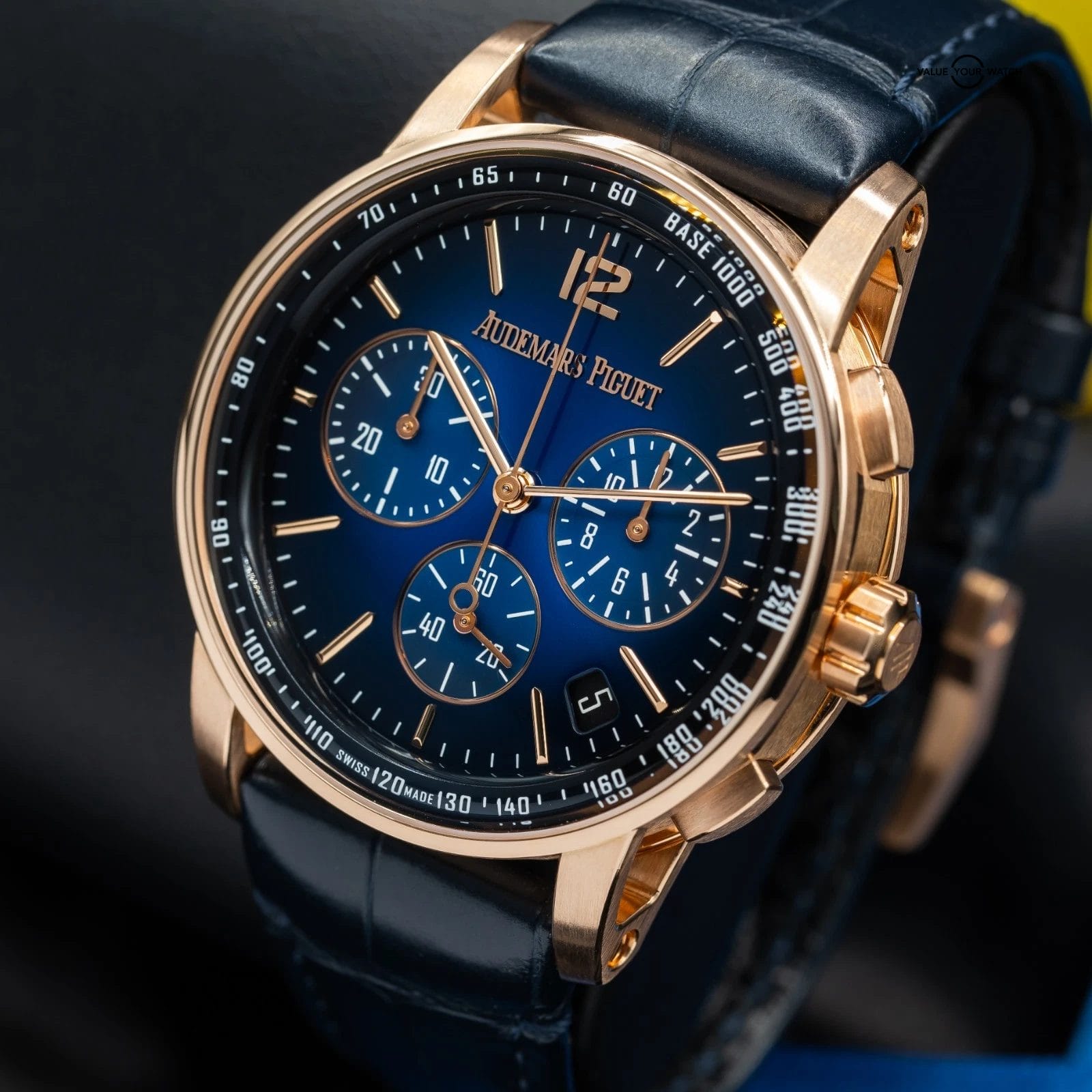 Audemars Piguet Code 11.59 Rose Gold Chronograph Blue Dial Men's Watch 26390OR - Image 13