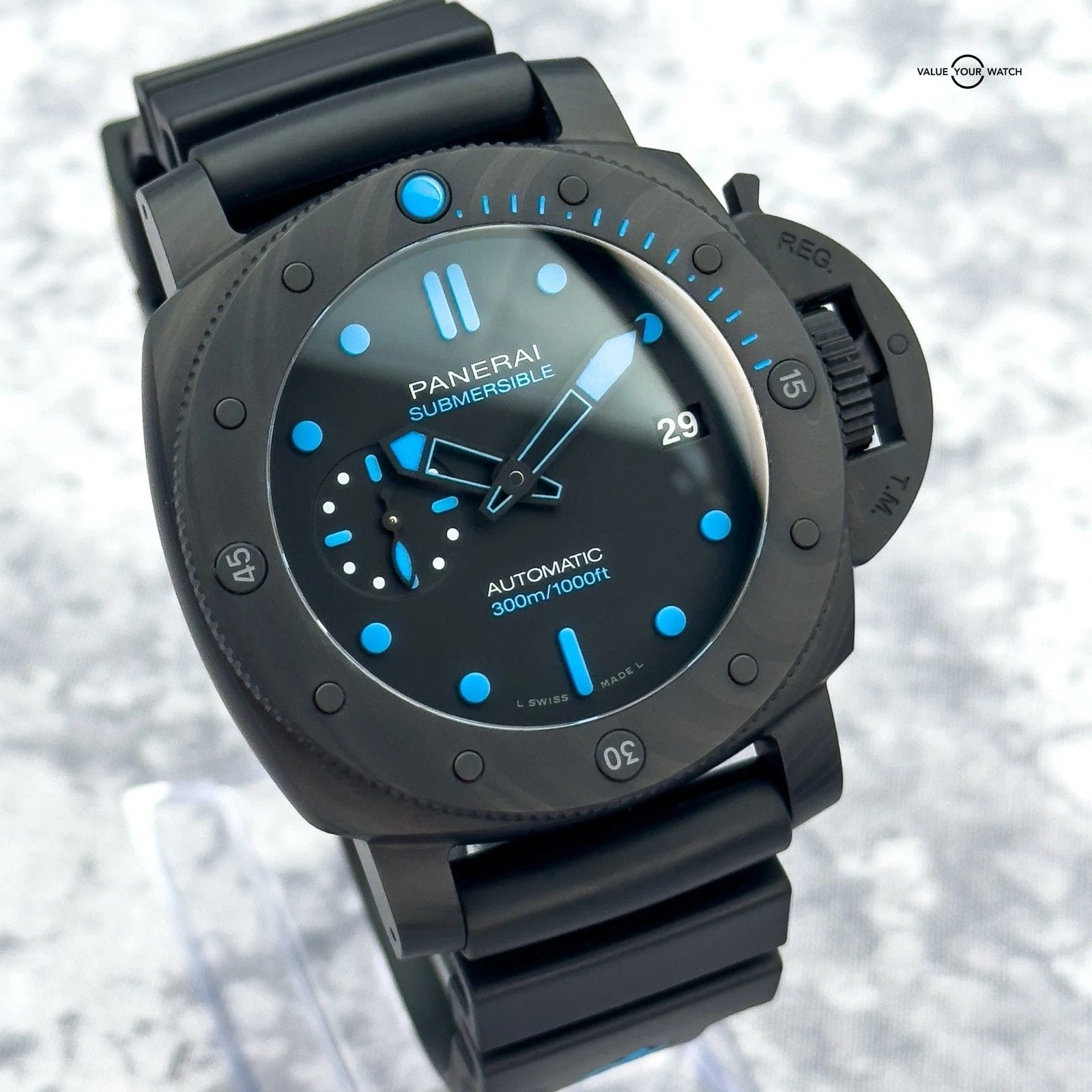 2023 Panerai Submersible Carbotech Black w/ Blue 42mm PAM00960 - Excellent! - Image 10