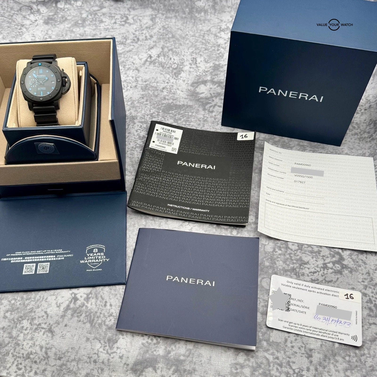 2023 Panerai Submersible Carbotech Black w/ Blue 42mm PAM00960 - Excellent! - Image 11