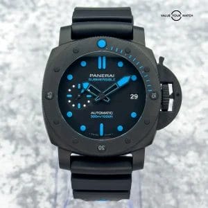 2023 Panerai Submersible Carbotech Black w/ Blue 42mm PAM00960 – Excellent!