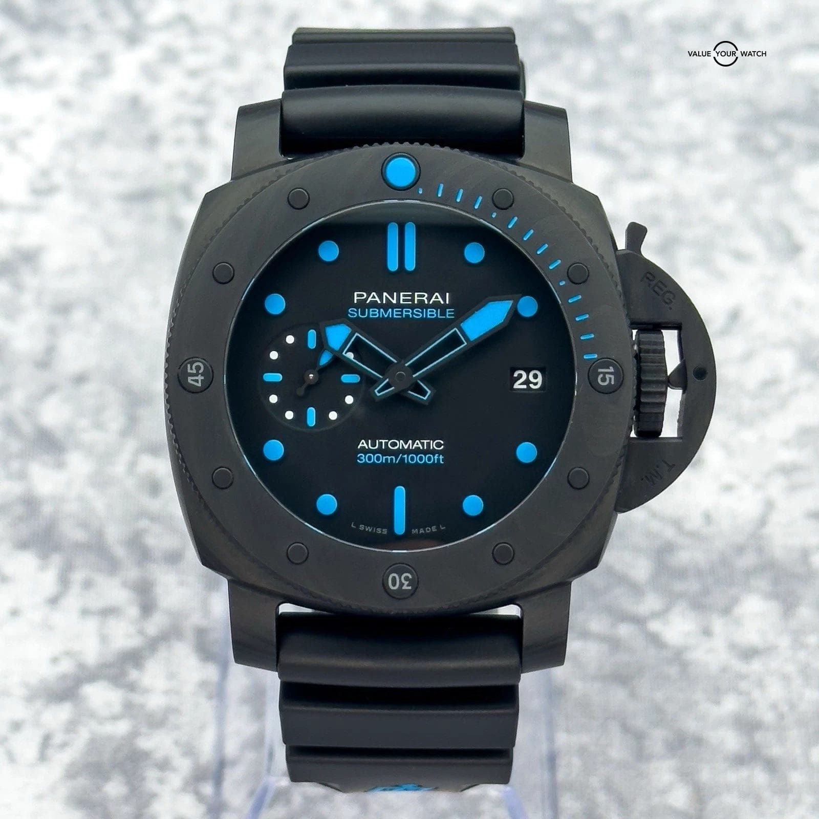 2023 Panerai Submersible Carbotech Black w/ Blue 42mm PAM00960 - Excellent!