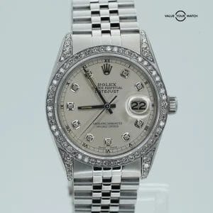 Rolex Datejust 16030 36mm Stainless Steel Jubilee with DIAMONDS!