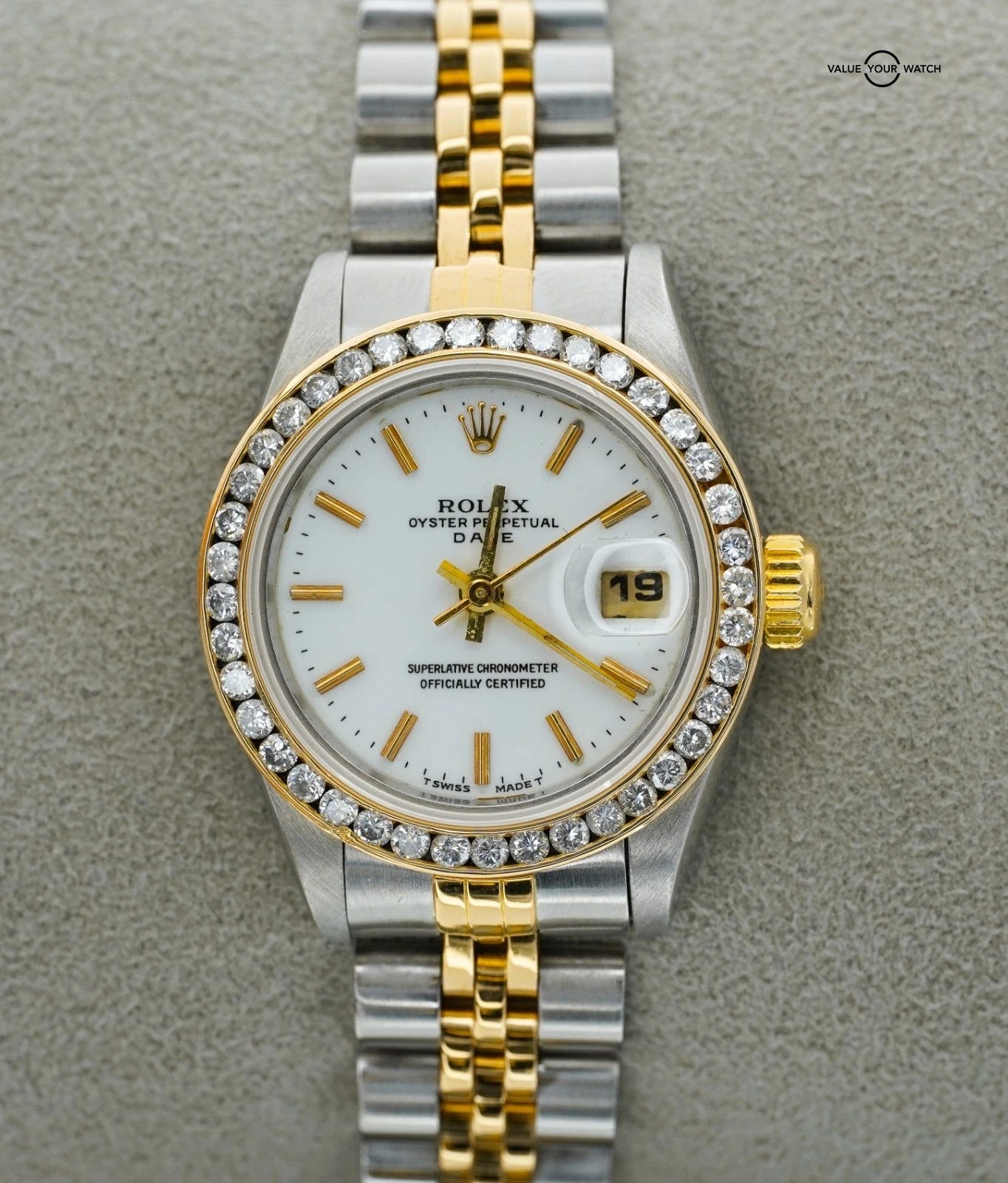 Rolex Datejust 26mm 69173 18K Yellow Gold & Steel Diamond Bezel Automatic! - Image 2