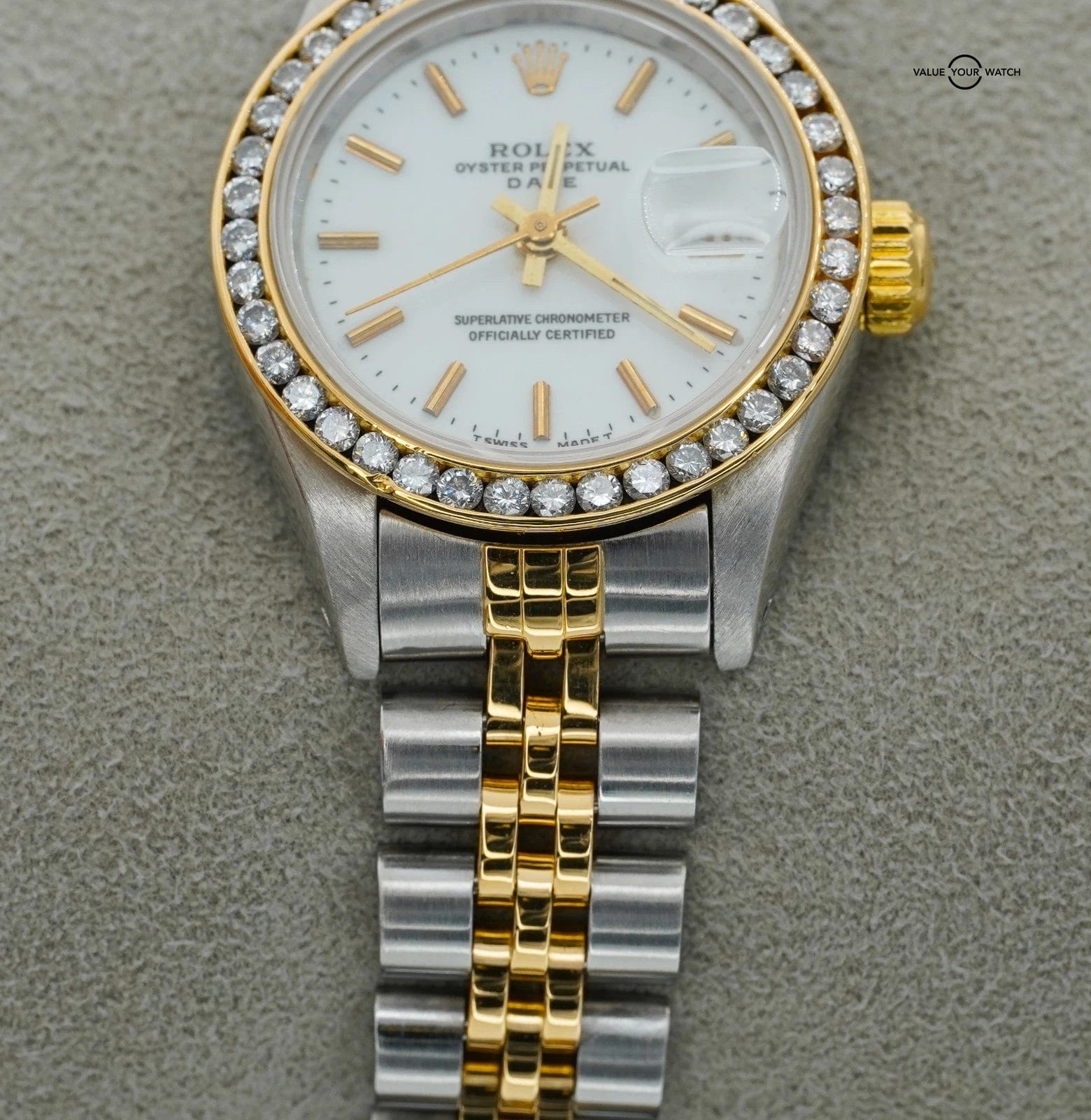 Rolex Datejust 26mm 69173 18K Yellow Gold & Steel Diamond Bezel Automatic! - Image 3
