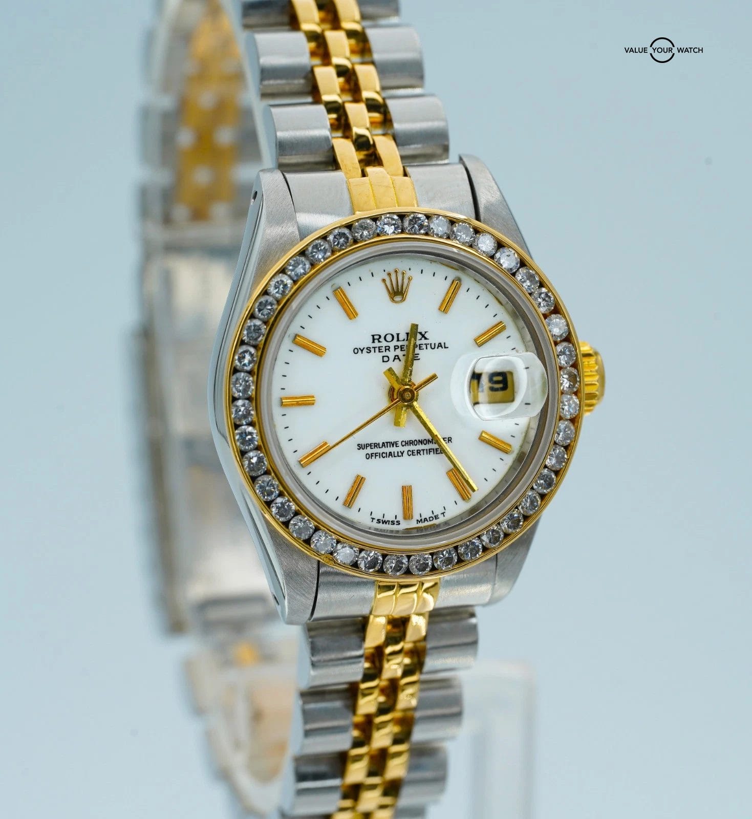 Rolex Datejust 26mm 69173 18K Yellow Gold & Steel Diamond Bezel Automatic! - Image 6