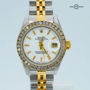 Rolex Datejust 26mm 69173 18K Yellow Gold & Steel Diamond Bezel Automatic!