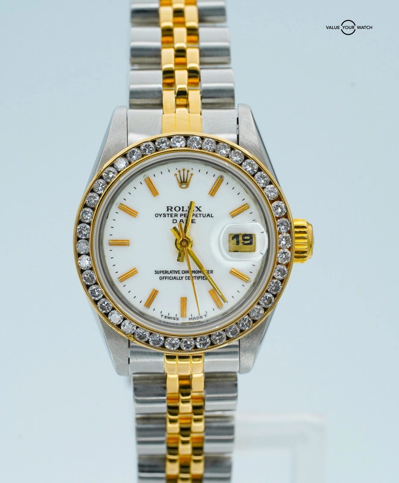 Rolex Datejust 26mm 69173 18K Yellow Gold & Steel Diamond Bezel Automatic!