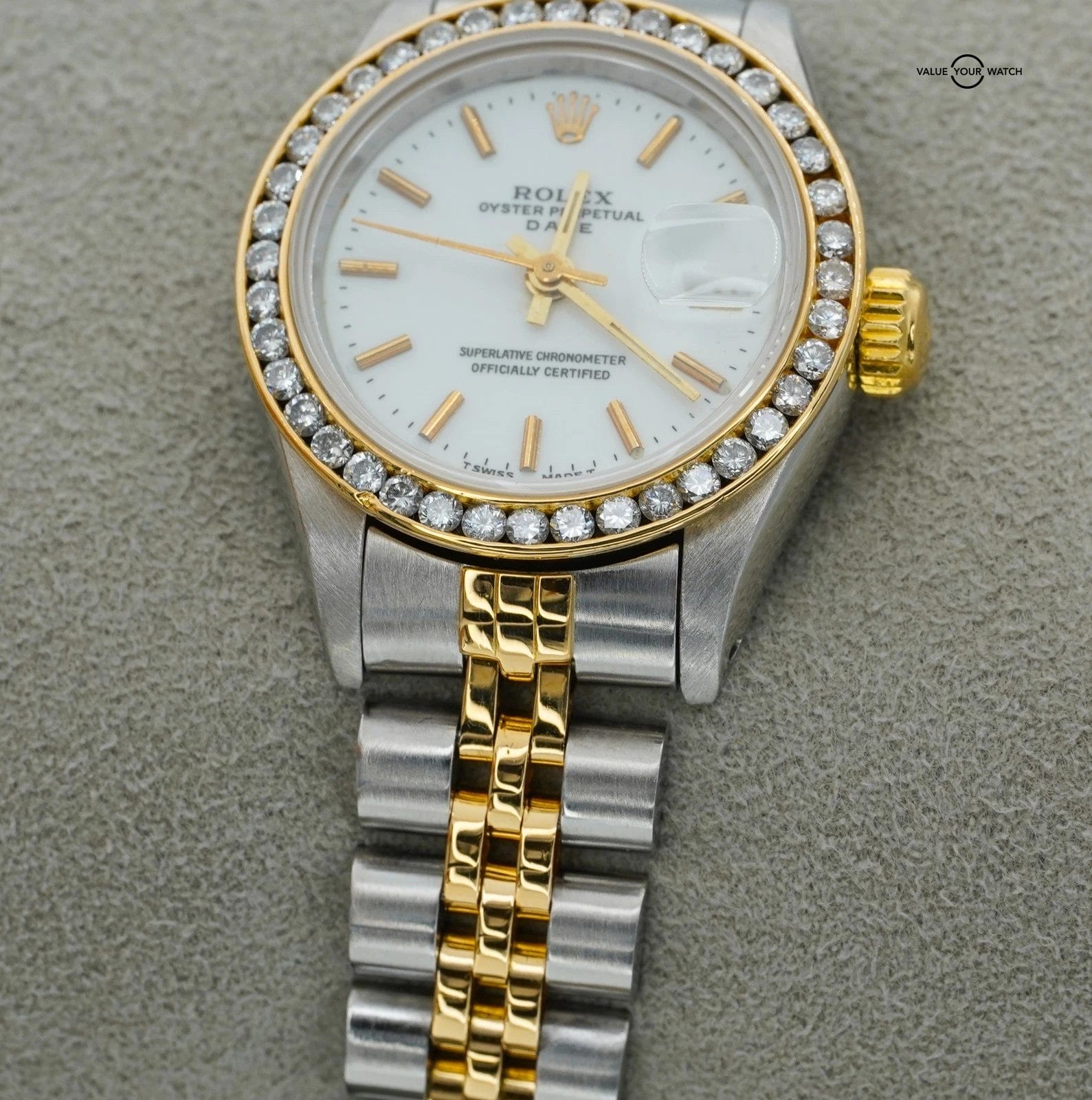 Rolex Datejust 26mm 69173 18K Yellow Gold & Steel Diamond Bezel Automatic! - Image 8