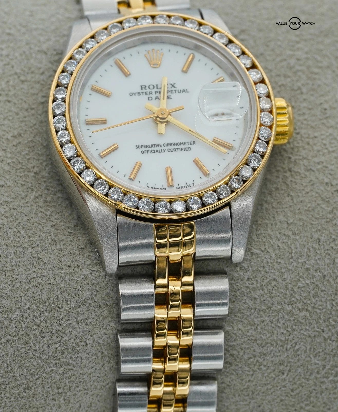 Rolex Datejust 26mm 69173 18K Yellow Gold & Steel Diamond Bezel Automatic! - Image 9