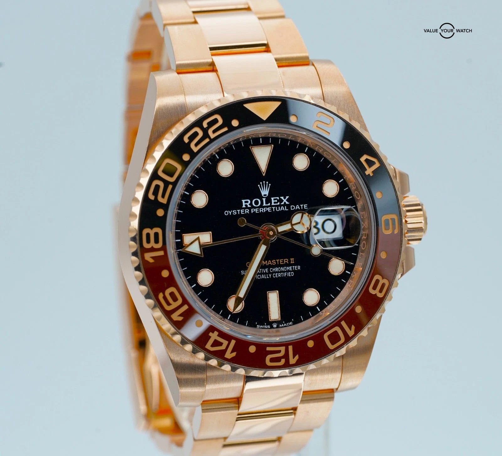Rolex GMT Master II 40mm ROOTBEER 126715CHNR Rose Gold BOX/PAPERS! - Image 12