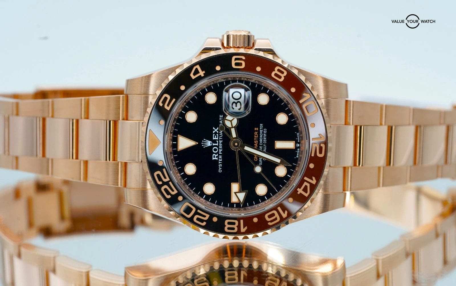 Rolex GMT Master II 40mm ROOTBEER 126715CHNR Rose Gold BOX/PAPERS! - Image 13