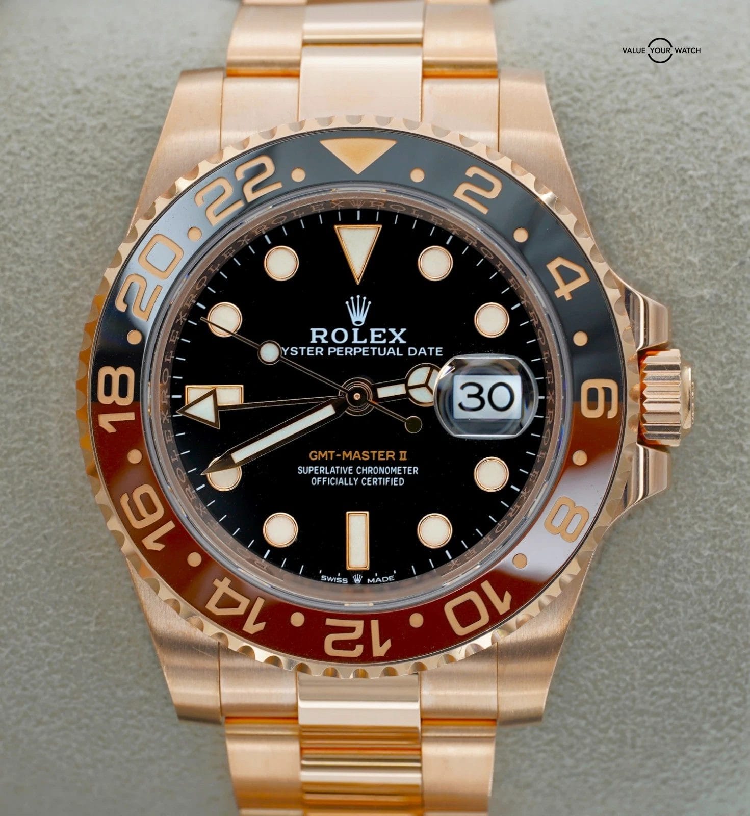 Rolex GMT Master II 40mm ROOTBEER 126715CHNR Rose Gold BOX/PAPERS! - Image 14