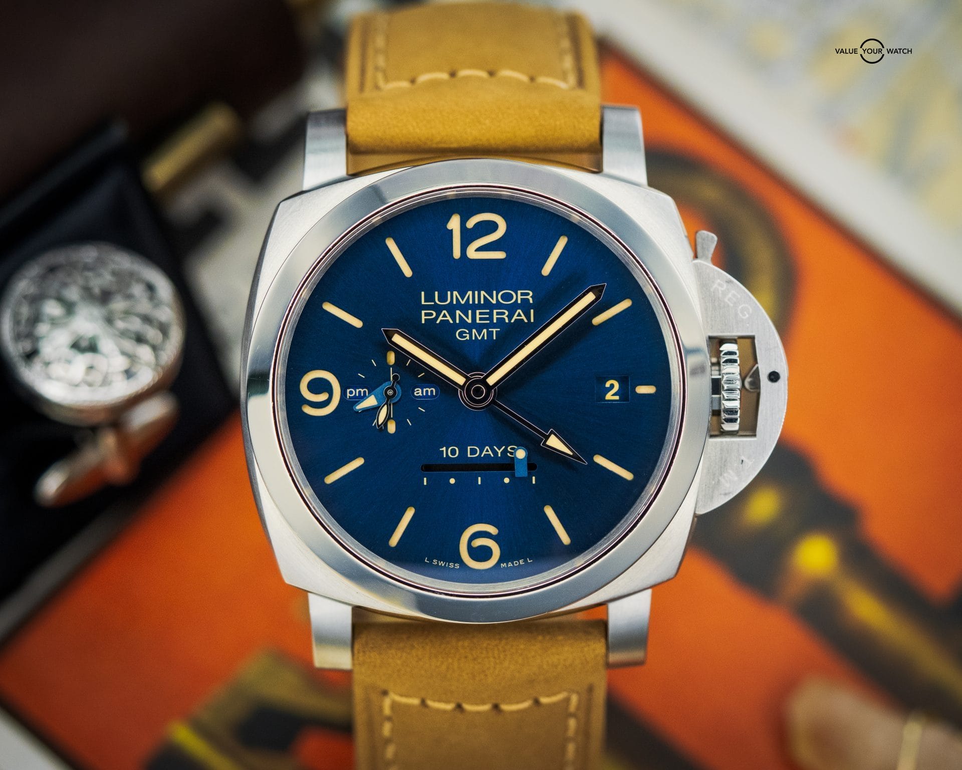 PANERAI Luminor Marina 1950 10 Days GMT 44mm Stainless – BOX & PAPERS – PAM00986