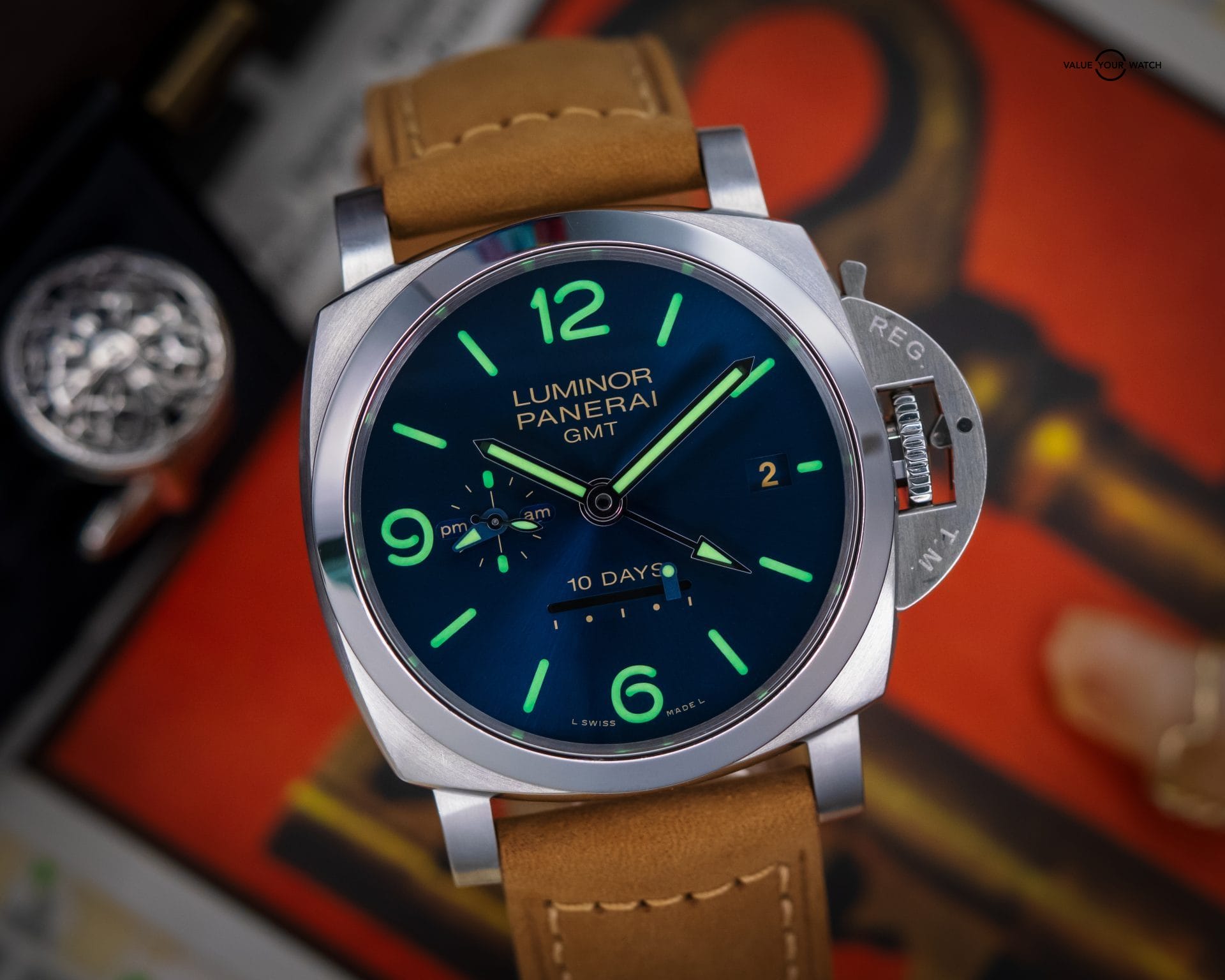 PANERAI Luminor Marina 1950 10 Days GMT 44mm Stainless – BOX & PAPERS – PAM00986 - Image 9