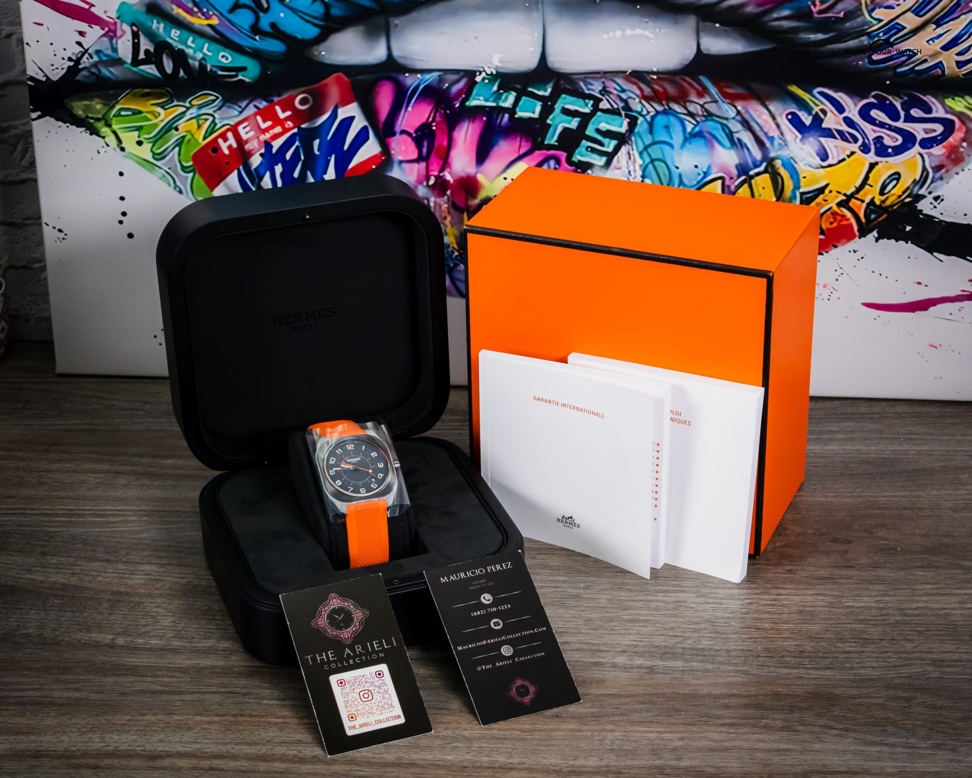 NEW Hermes H08 Orange 39mm Automatic Glass Fiber Watch – BOX