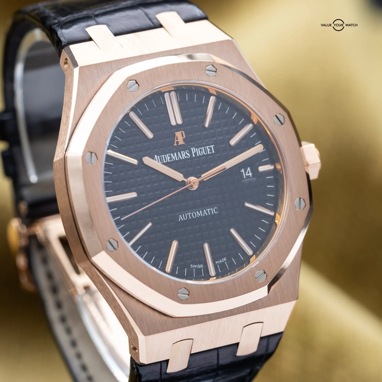 Audemars Piguet Royal Oak Selfwinding 41mm AP 15400OR Rose Gold Black Dial - Image 2