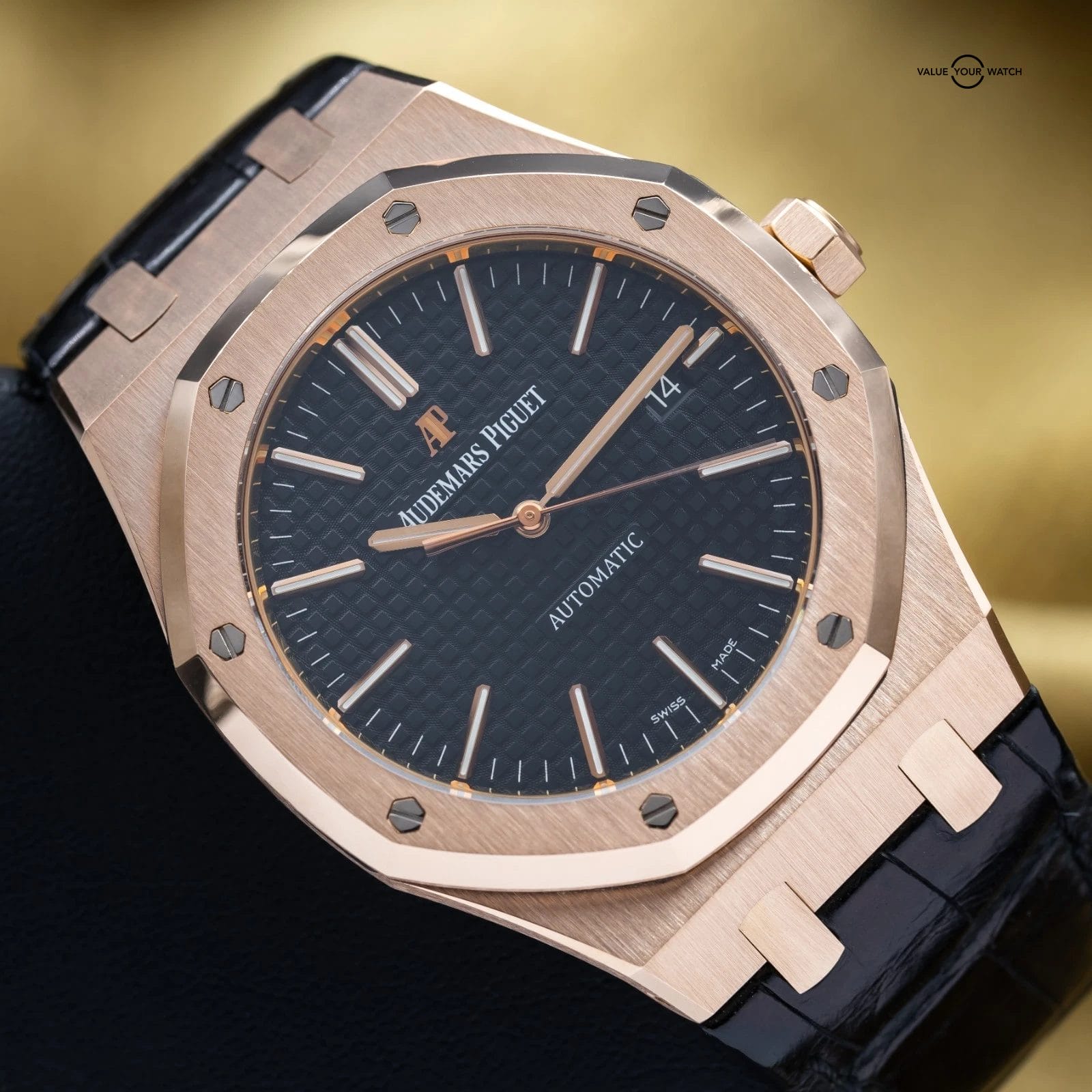Audemars Piguet Royal Oak Selfwinding 41mm AP 15400OR Rose Gold Black Dial - Image 3