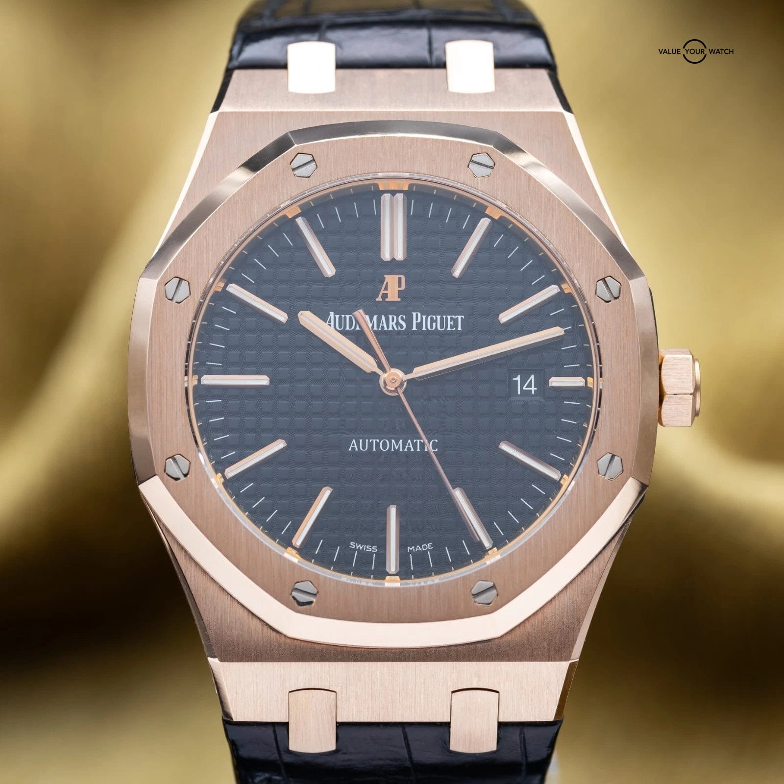 Audemars Piguet Royal Oak Selfwinding 41mm AP 15400OR Rose Gold Black Dial