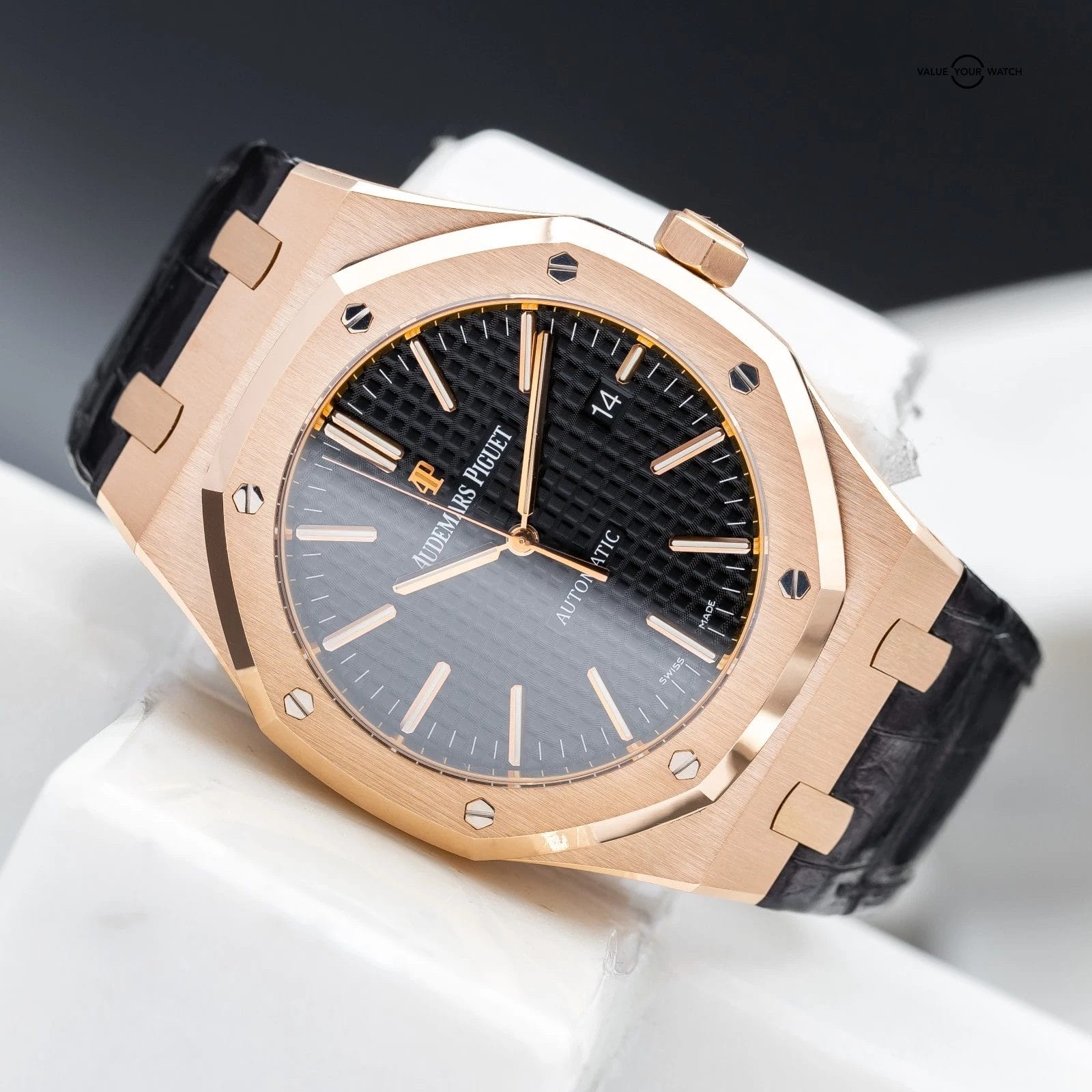 Audemars Piguet Royal Oak Selfwinding 41mm AP 15400OR Rose Gold Black Dial - Image 5