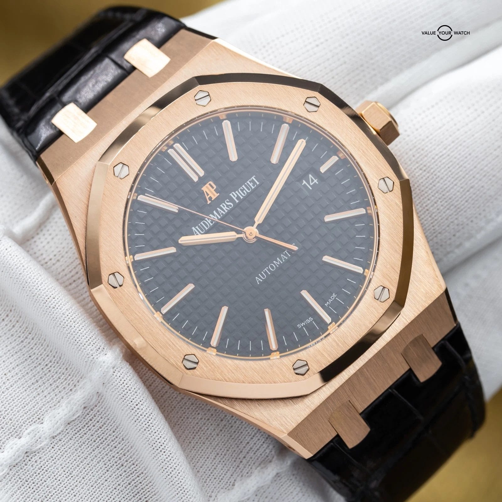 Audemars Piguet Royal Oak Selfwinding 41mm AP 15400OR Rose Gold Black Dial - Image 7