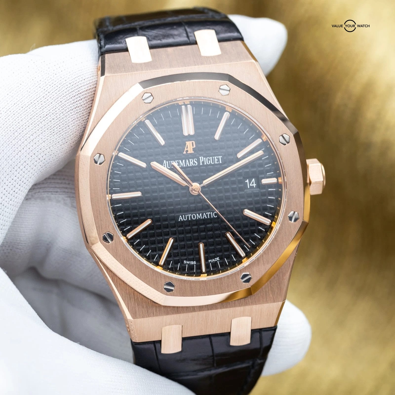Audemars Piguet Royal Oak Selfwinding 41mm AP 15400OR Rose Gold Black Dial - Image 8