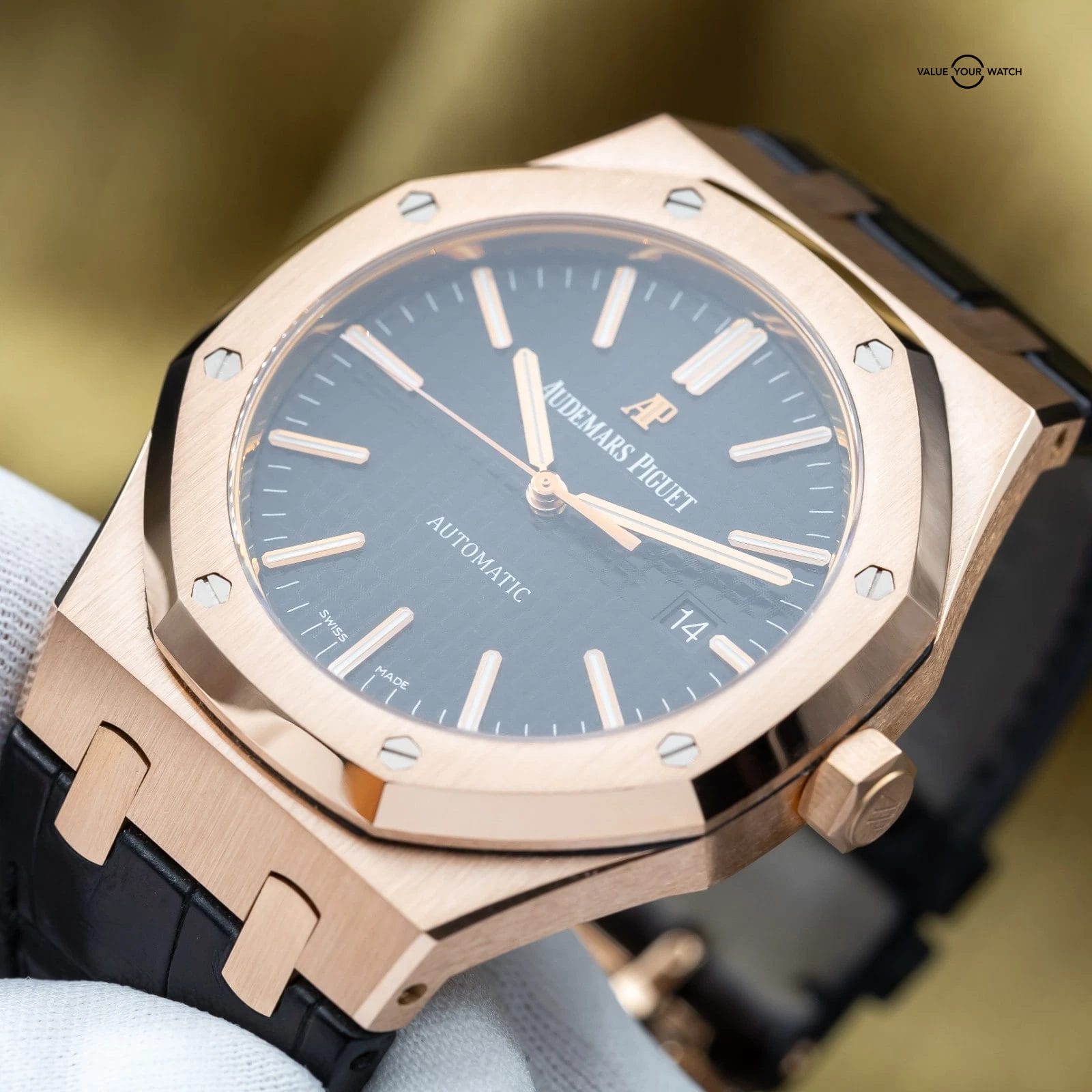 Audemars Piguet Royal Oak Selfwinding 41mm AP 15400OR Rose Gold Black Dial - Image 9