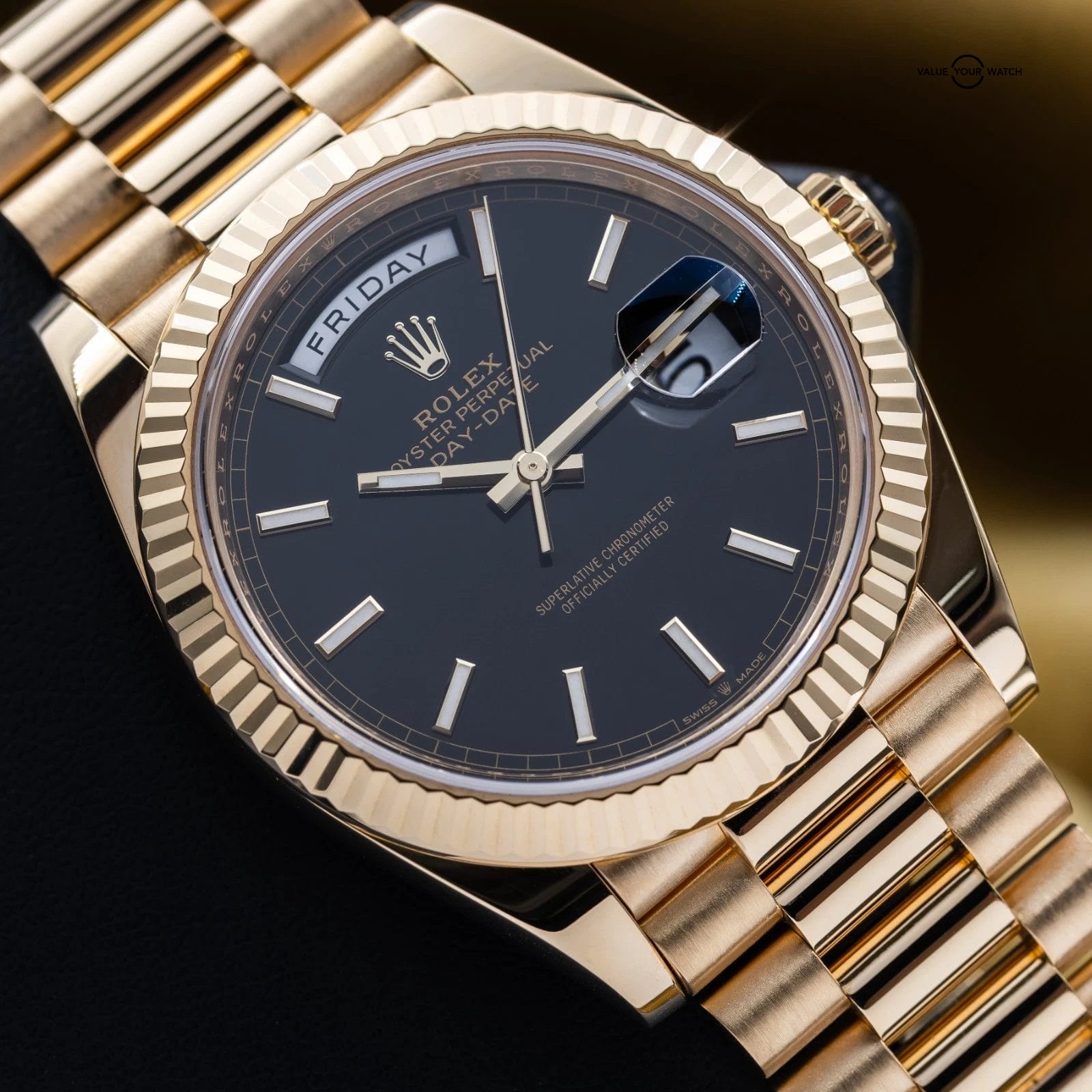 2025 Rolex Day-Date 40 18kt Yellow Gold Black Dial President 228238 - Full Set - Image 2