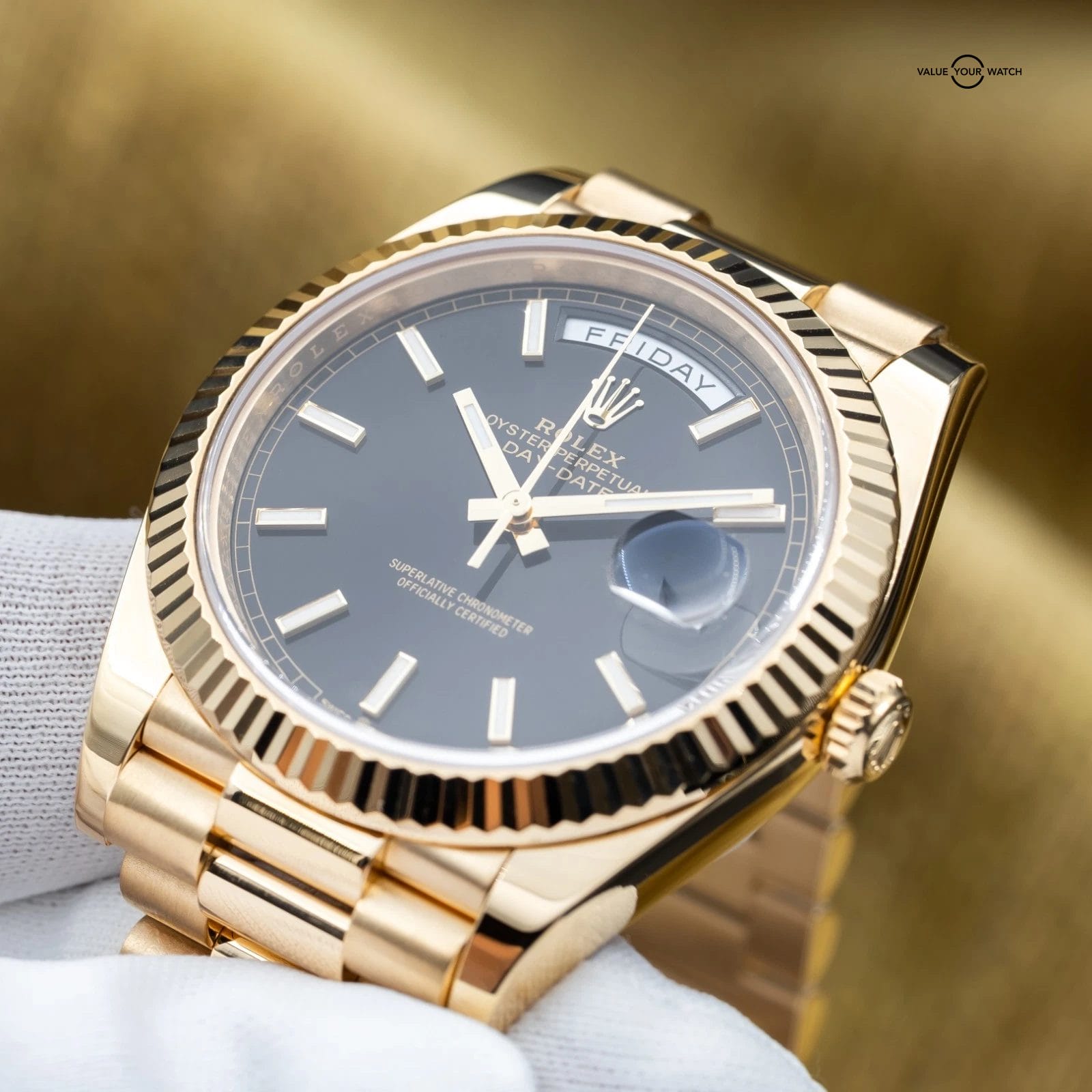 2025 Rolex Day-Date 40 18kt Yellow Gold Black Dial President 228238 - Full Set - Image 7