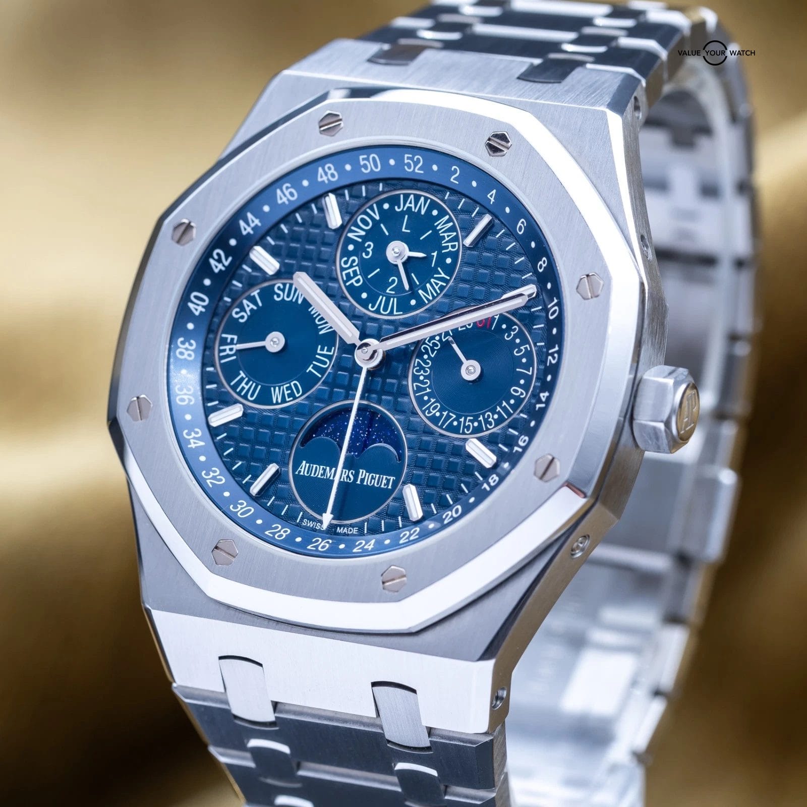Audemars Piguet Royal Oak Perpetual Calendar 41mm Blue Dial AP Quantieme 26574ST - Image 2