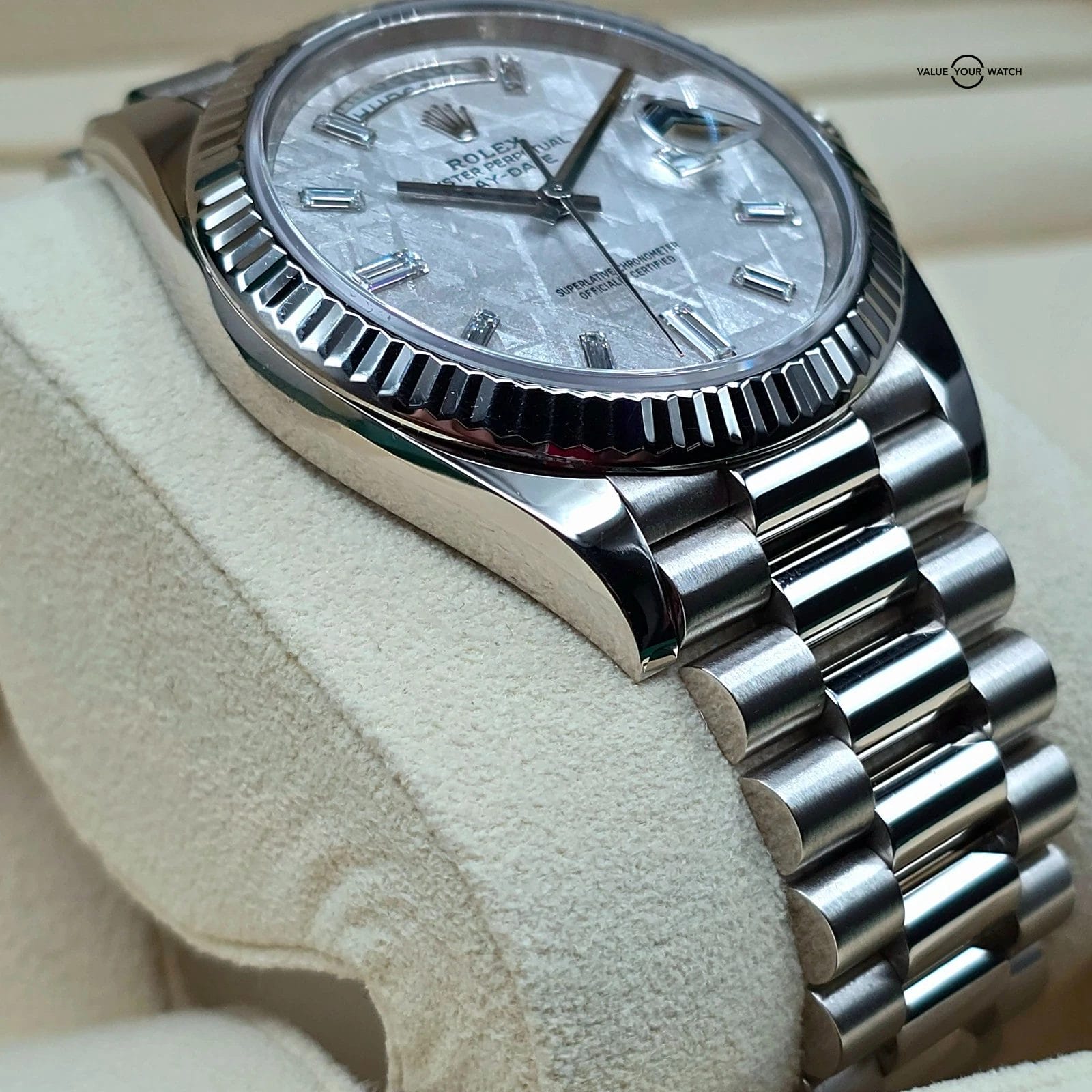 Rolex Day Date 40mm Meteorite Dial President, White Gold. Ref. 228239 - Image 6