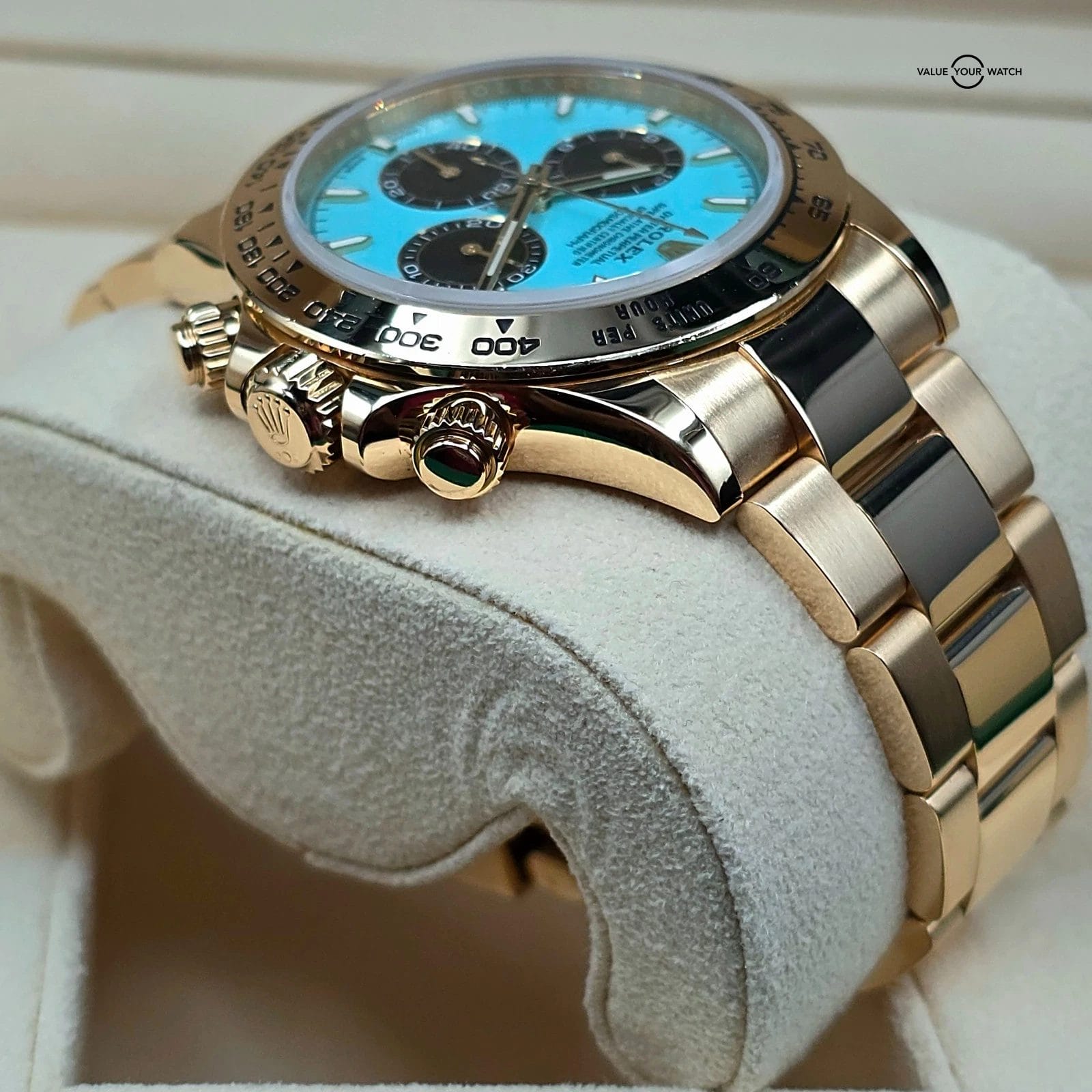 Rolex Daytona in 18k yellow gold with custom Turquoise dial! 40mm, Ref. 116508 - Image 8