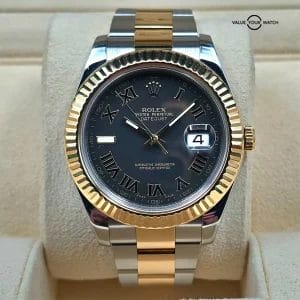 Rolex Datejust II 41mm gray Wimbledon dial, two tone 18k Gold/steel ref 116333