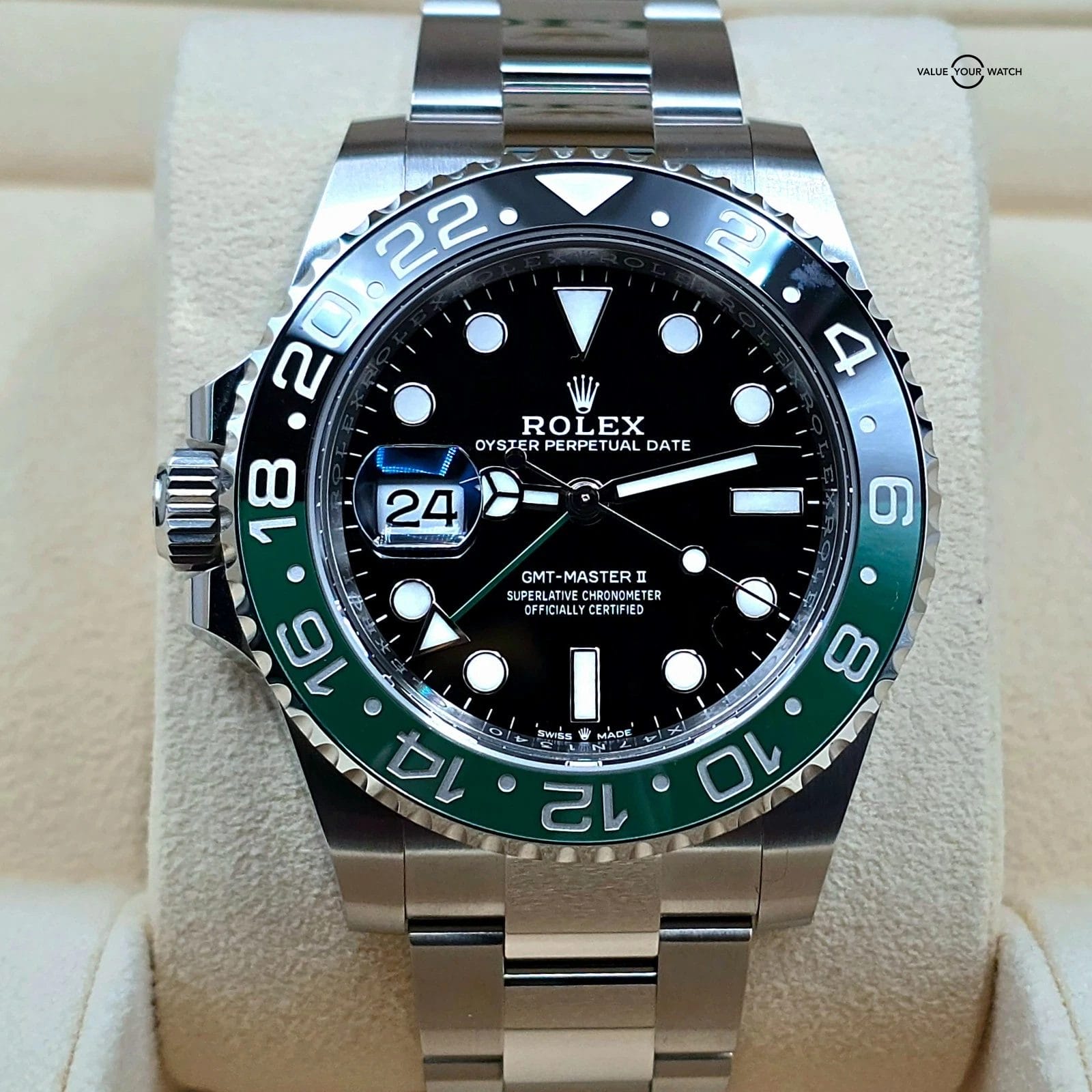 Rolex GMT-Master II 126720VTNR Silver Oyster Bracelet with Black and Green Bezel