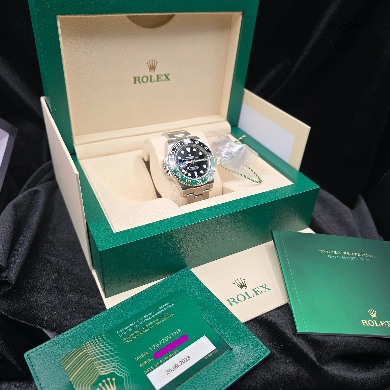 Rolex GMT-Master II 126720VTNR Silver Oyster Bracelet with Black and Green Bezel - Image 5