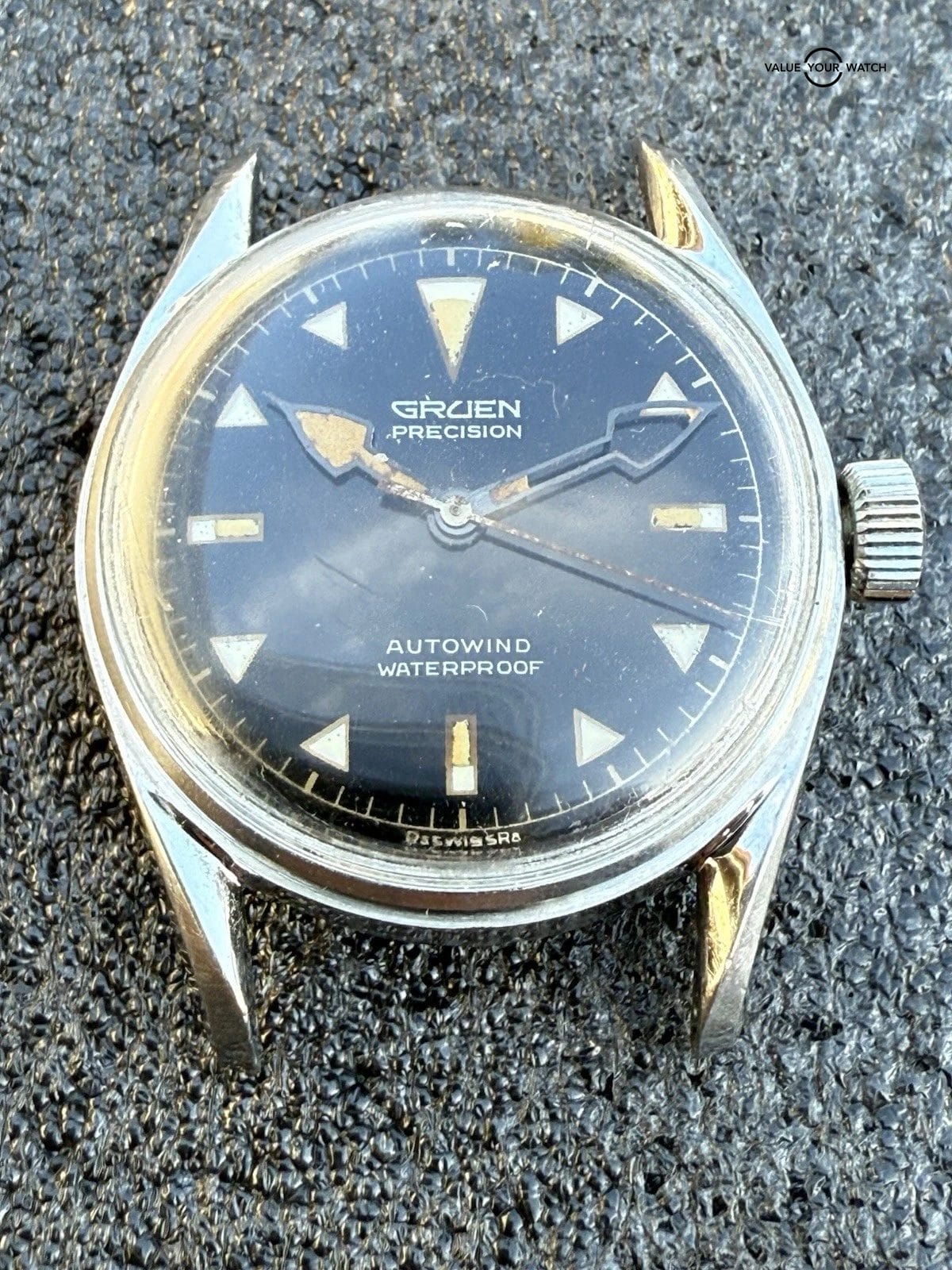 Vintage Gruen Ocean Chief Diver Watch 560RSS Missing Bezel From Estate Sale Runs - Image 2