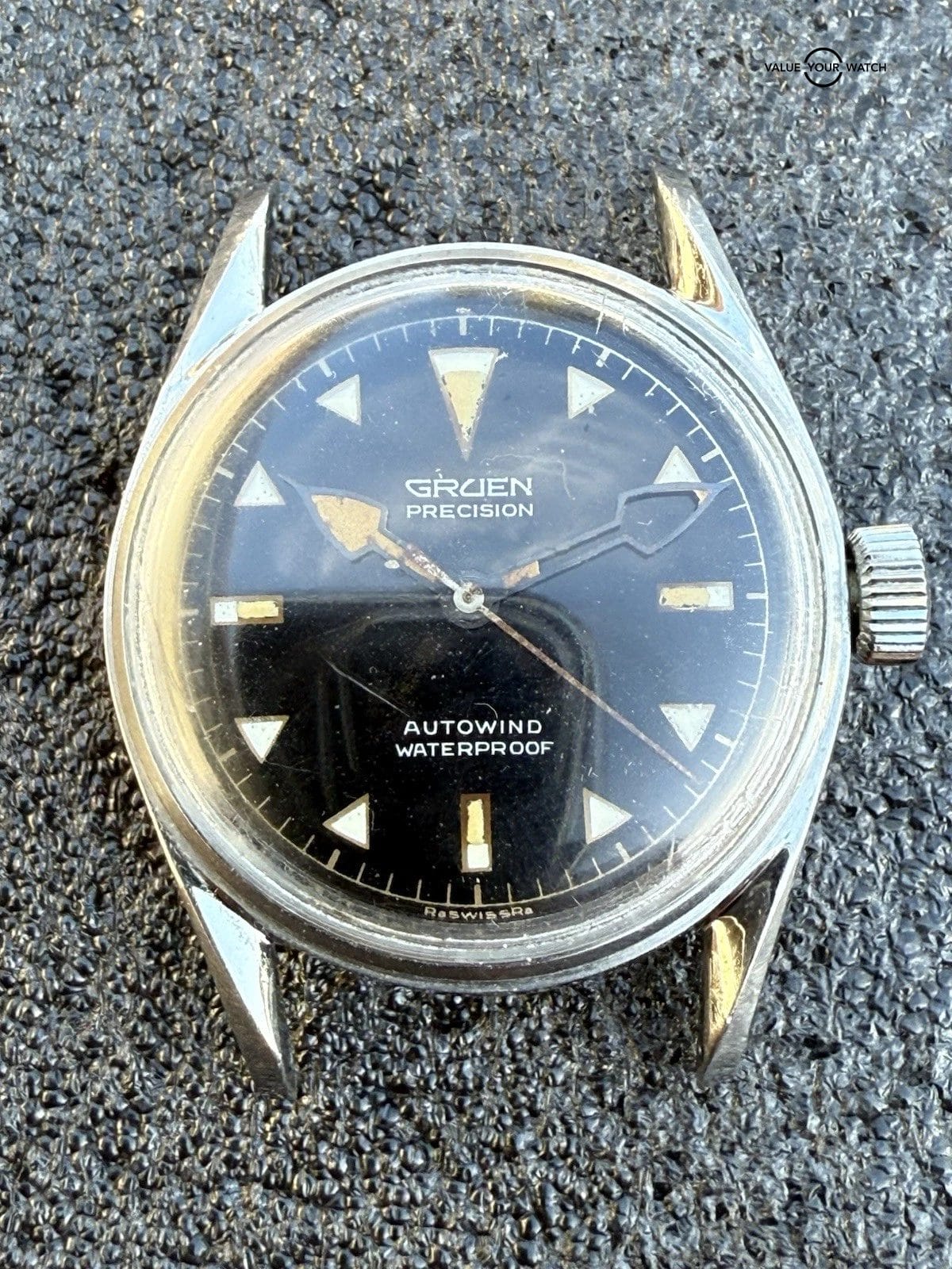 Vintage Gruen Ocean Chief Diver Watch 560RSS Missing Bezel From Estate Sale Runs