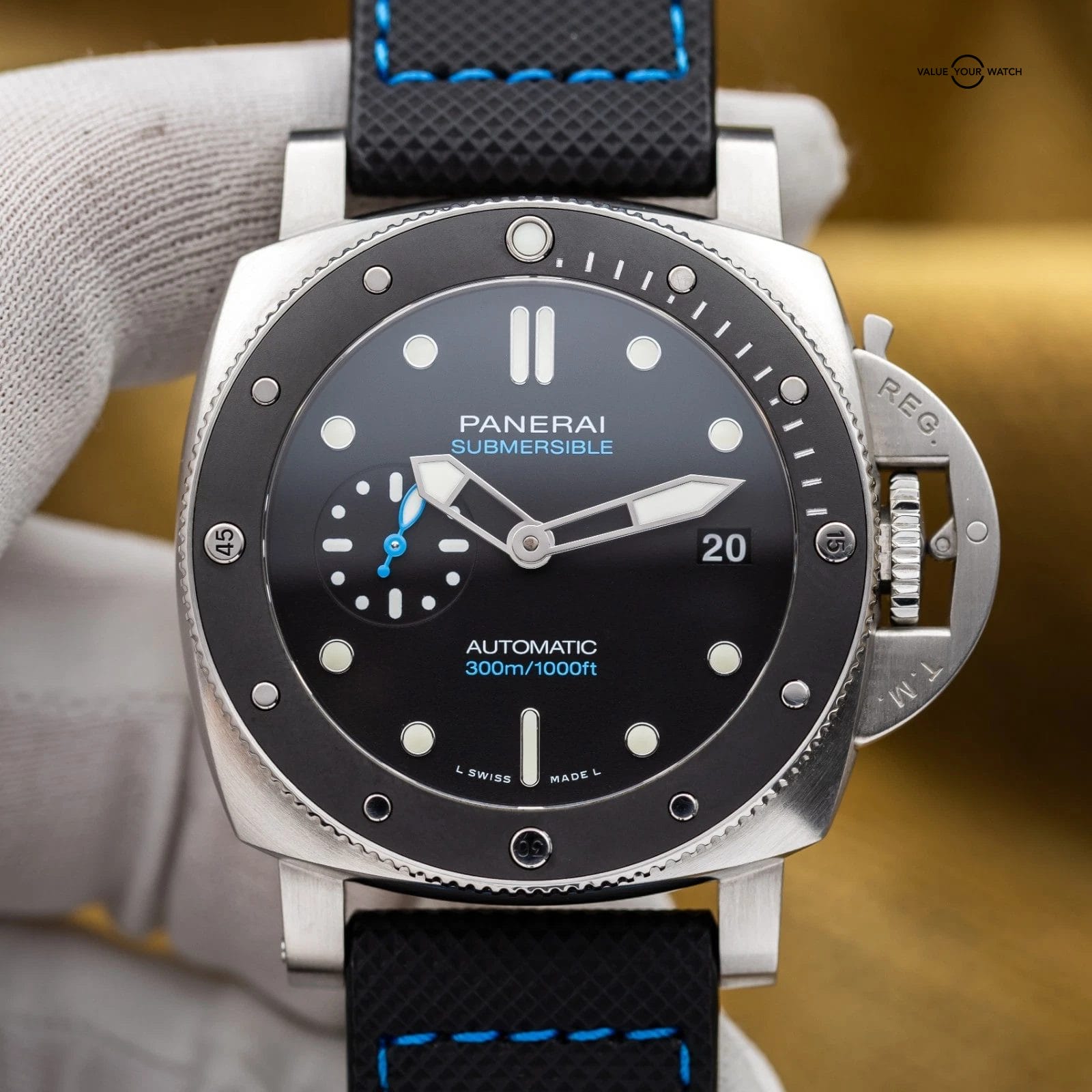 Panerai Submersible Black Dial Rubber 42mm PAM00683 PAM 683 - Full Set + Straps - Image 17