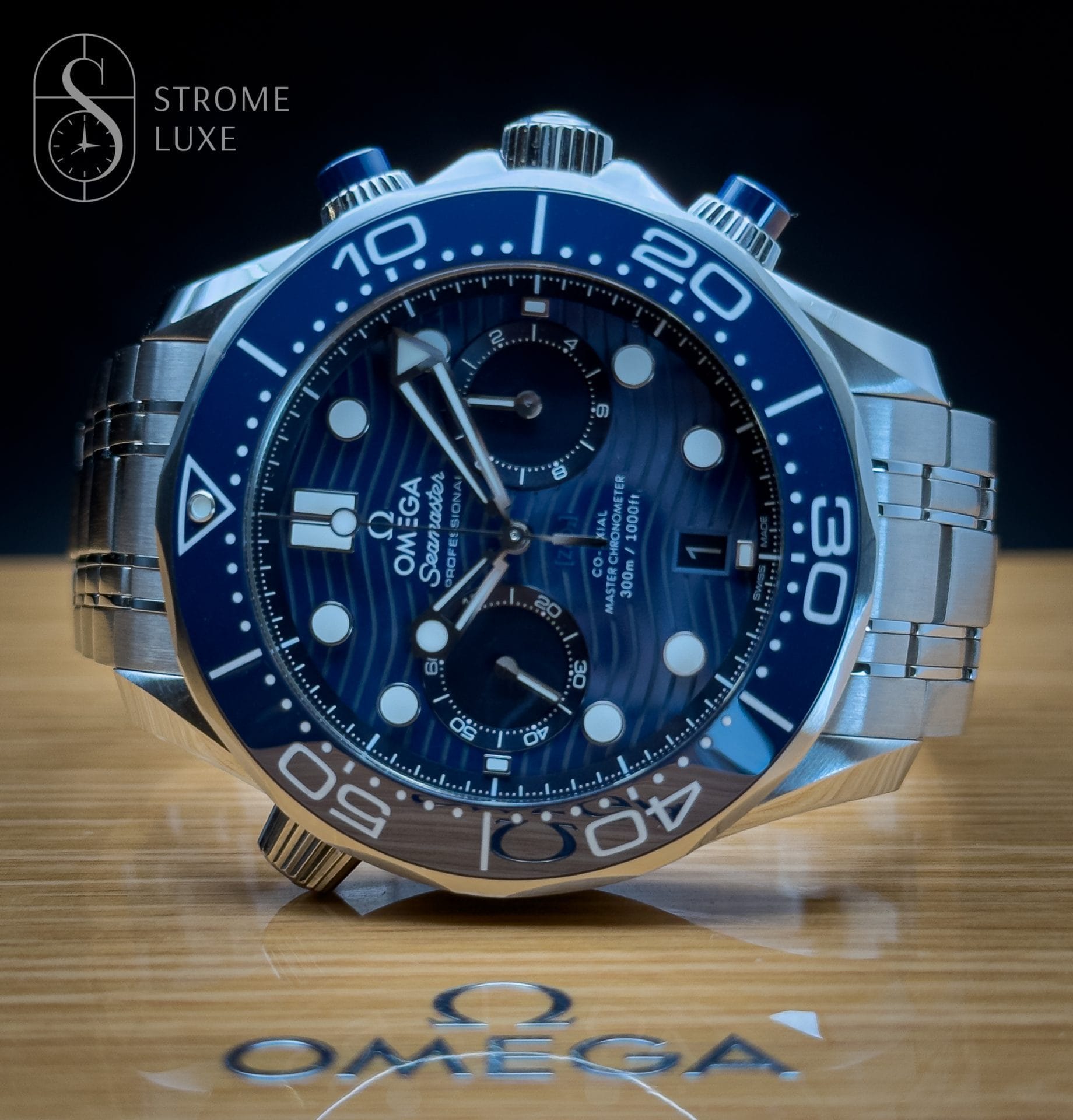 Omega Seamaster Diver 300m Chronograph Blue Dial Complete Set 210.30.44.51.03.001