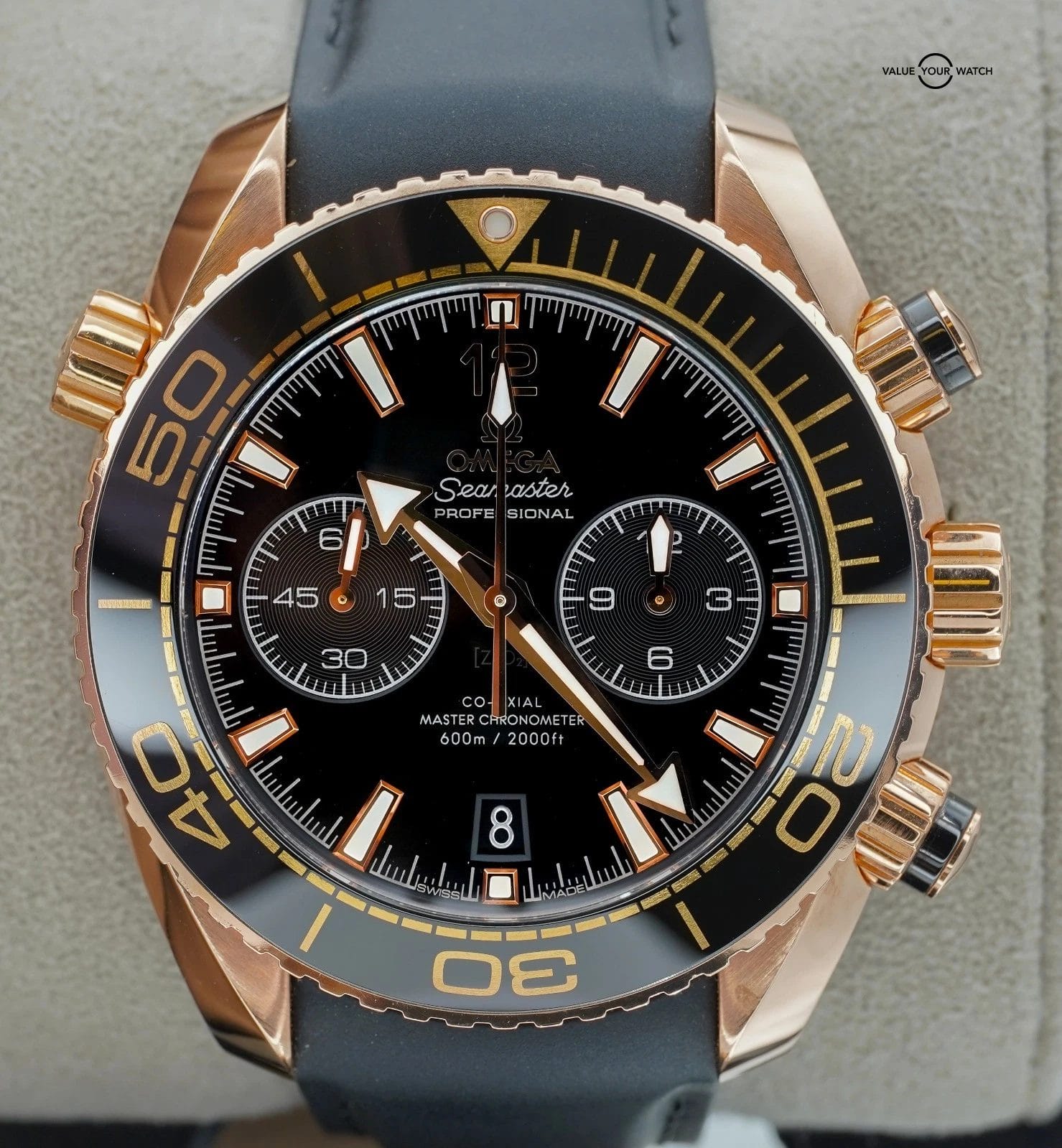 Omega Seamaster Planet Ocean Sedna Gold 45.5mm Black Dial 600m BOXES/PAPERS! - Image 11