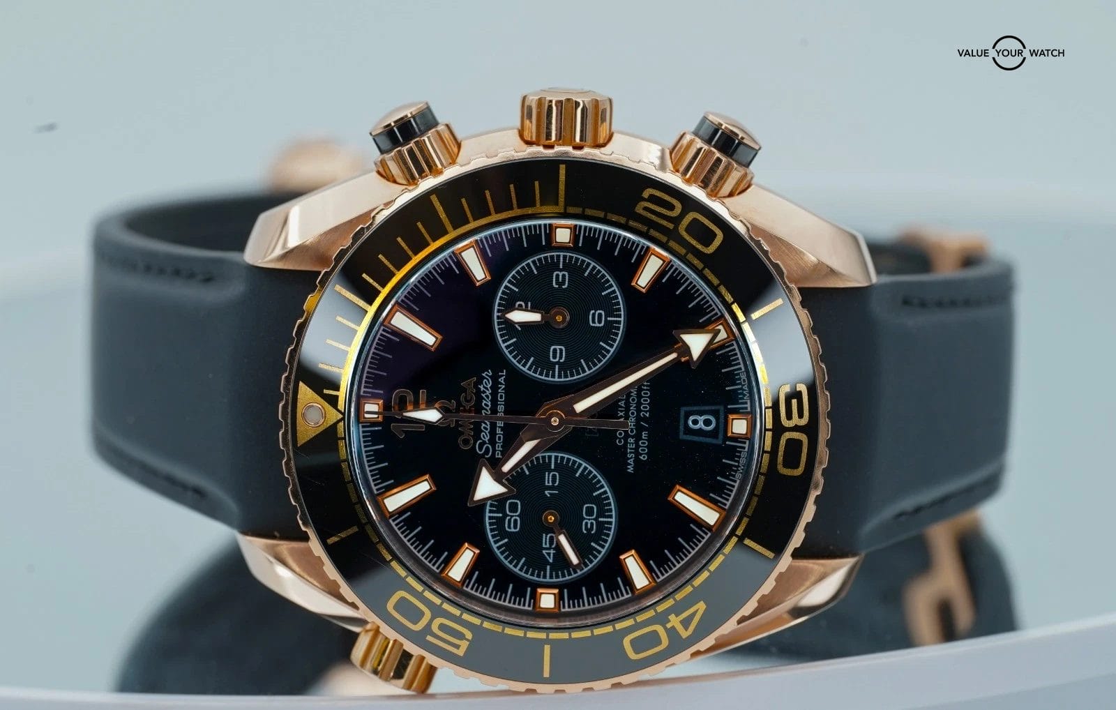 Omega Seamaster Planet Ocean Sedna Gold 45.5mm Black Dial 600m BOXES/PAPERS! - Image 12