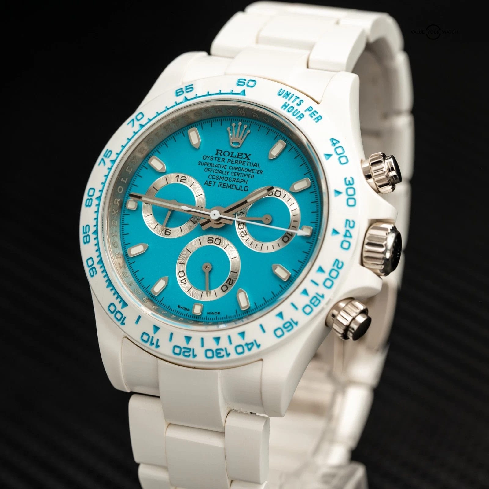 ROLEX Daytona Abu Dhabi White Ceramic Blue by AET Remould - Image 7