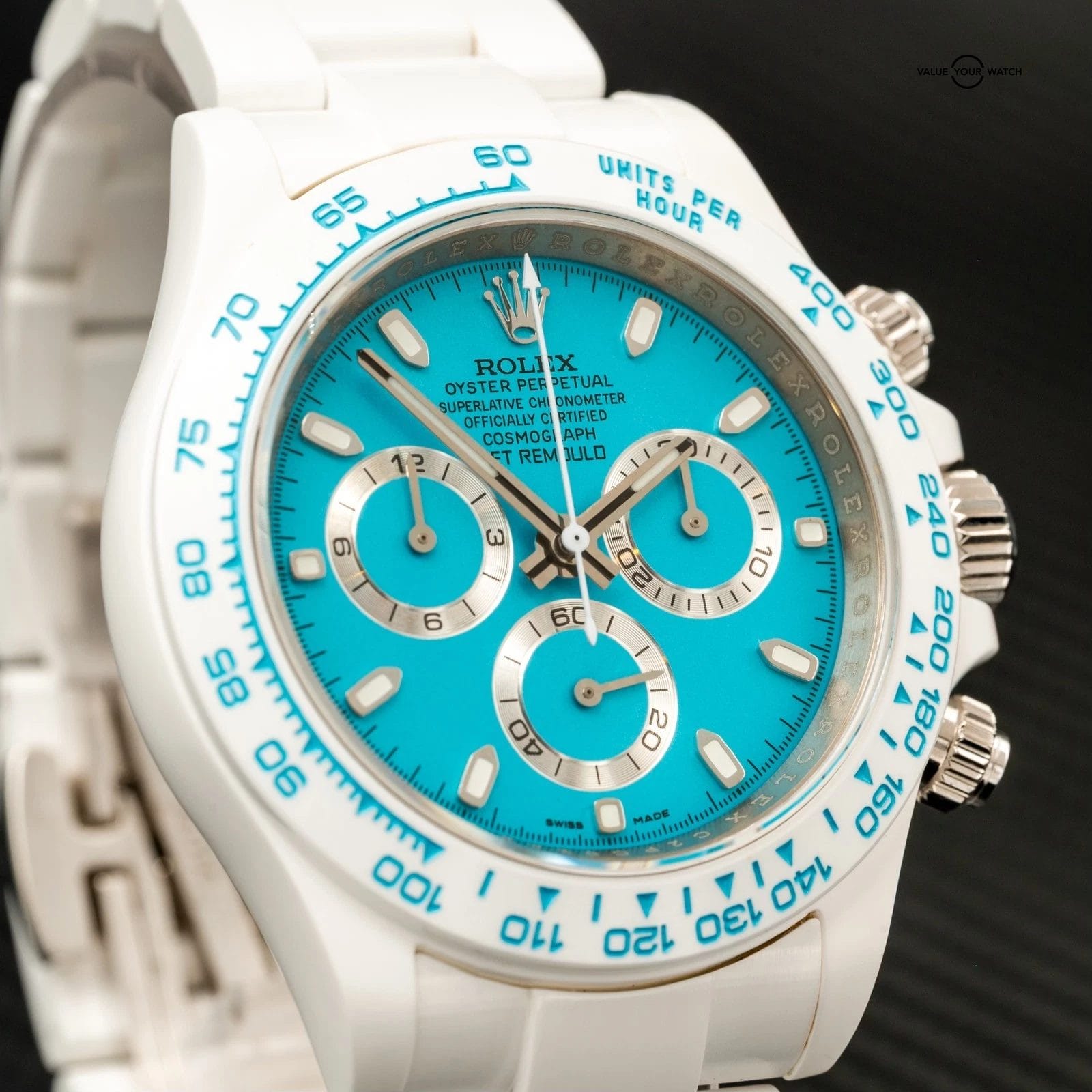 ROLEX Daytona Abu Dhabi White Ceramic Blue by AET Remould - Image 8