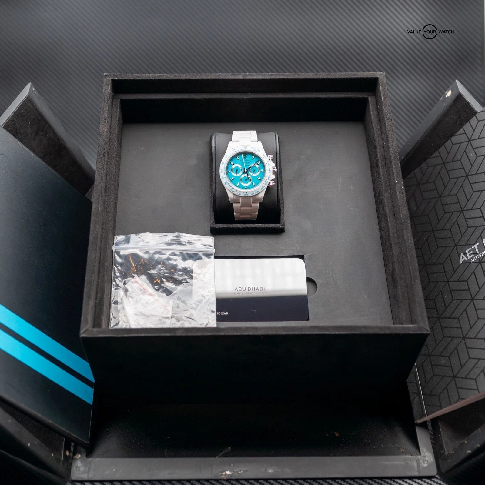 ROLEX Daytona Abu Dhabi White Ceramic Blue by AET Remould - Image 9