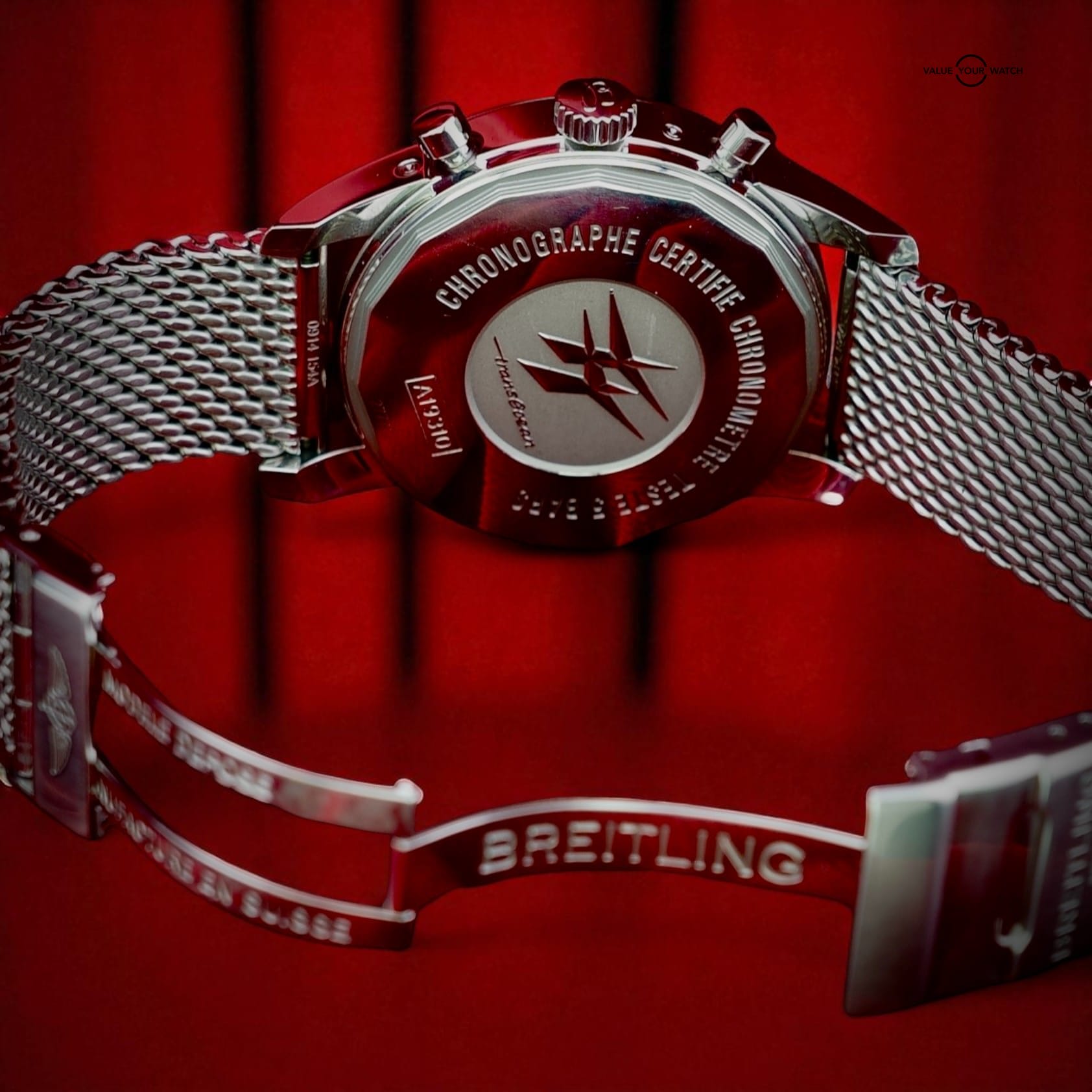 Breitling Transocean Chrono 1461 Moonphase 43mm – Steel Mesh Bracelet - Image 8