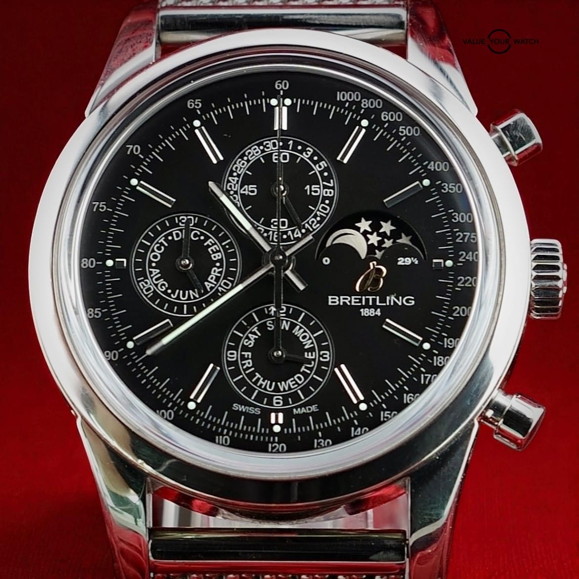 Breitling Transocean Chrono 1461 Moonphase 43mm – Steel Mesh Bracelet - Image 3