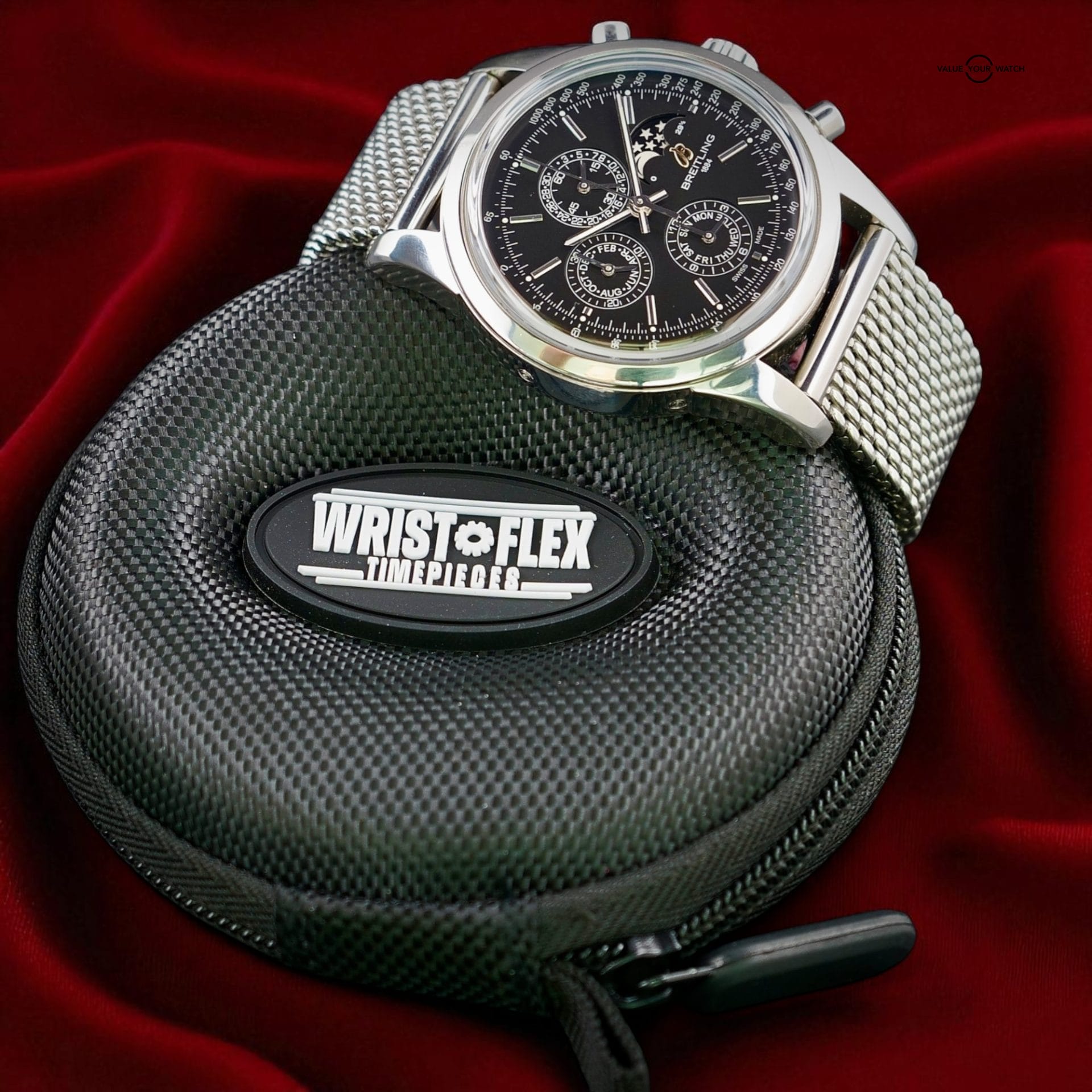 Breitling Transocean Chrono 1461 Moonphase 43mm – Steel Mesh Bracelet - Image 4